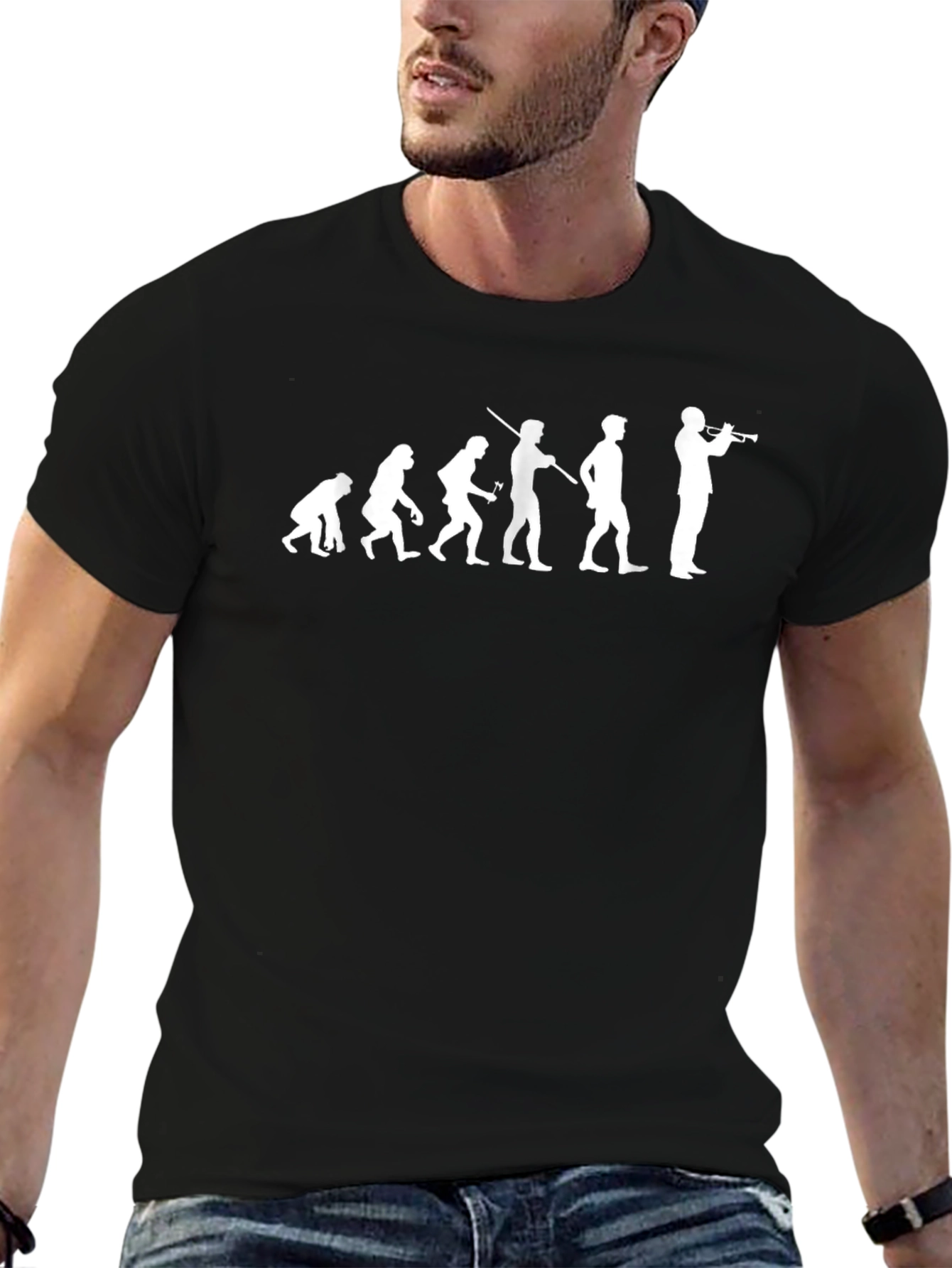 Evolution of Trumpet Player T-Shirt - Black