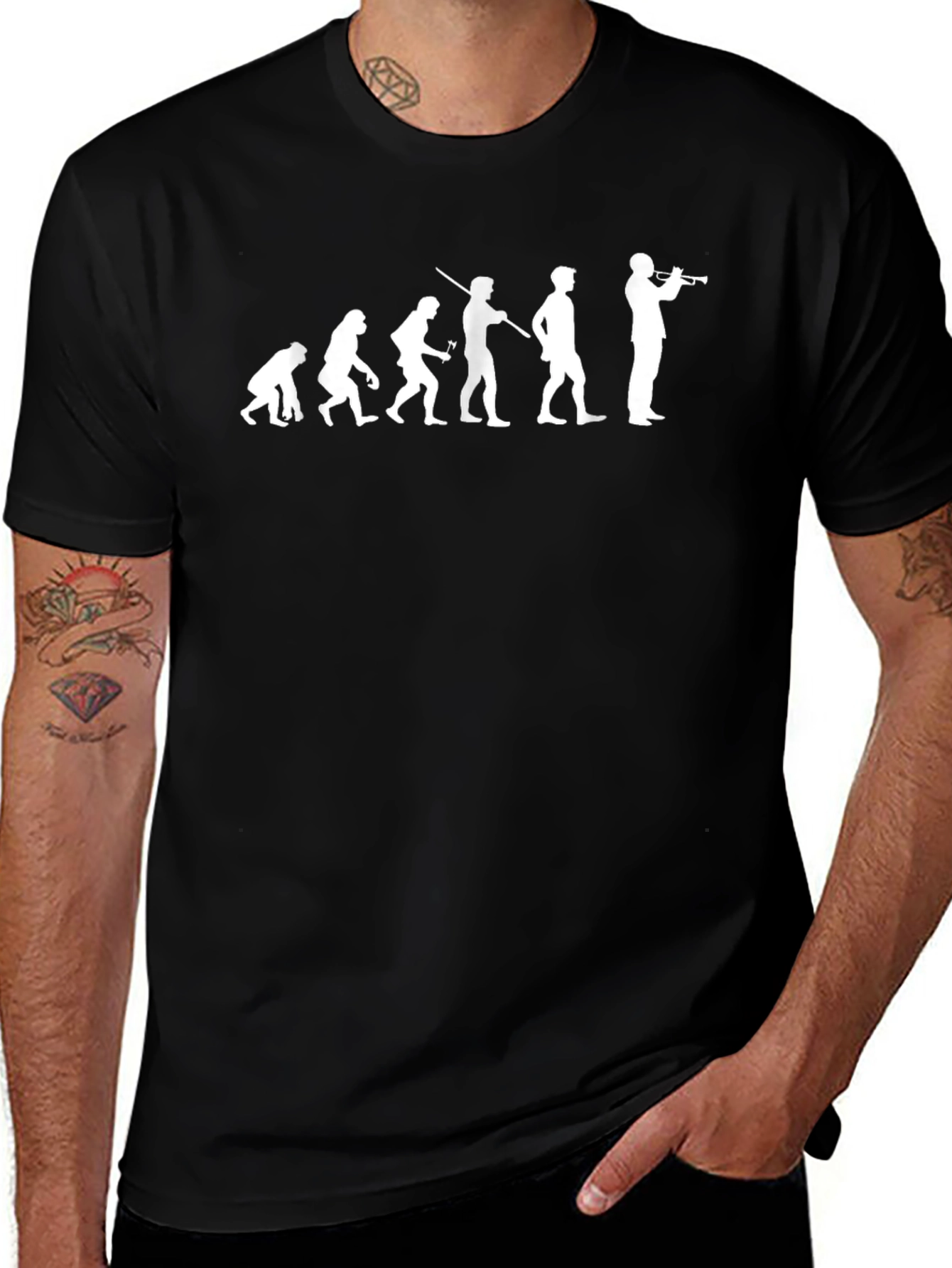 Evolution of Trumpet Player T-Shirt - Black