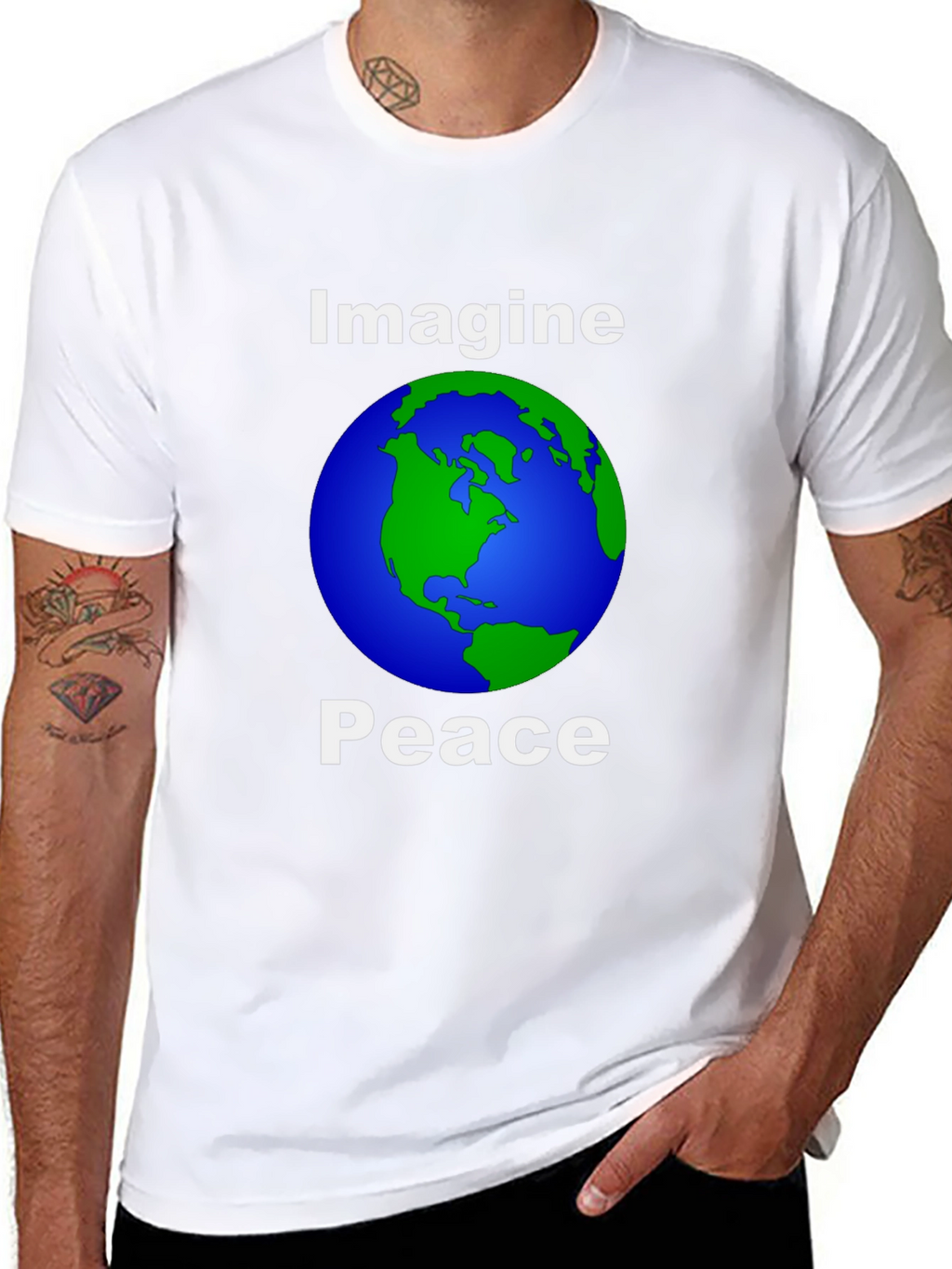 Imagine Peace Earth Graphic T-Shirt