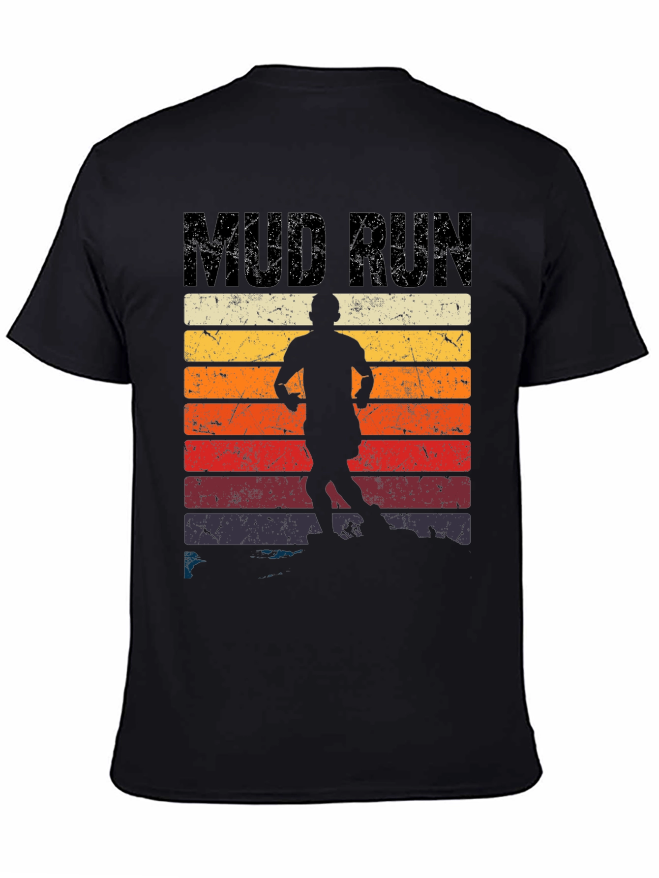 Mud Run T-Shirt Vintage Retro Style Running Tee
