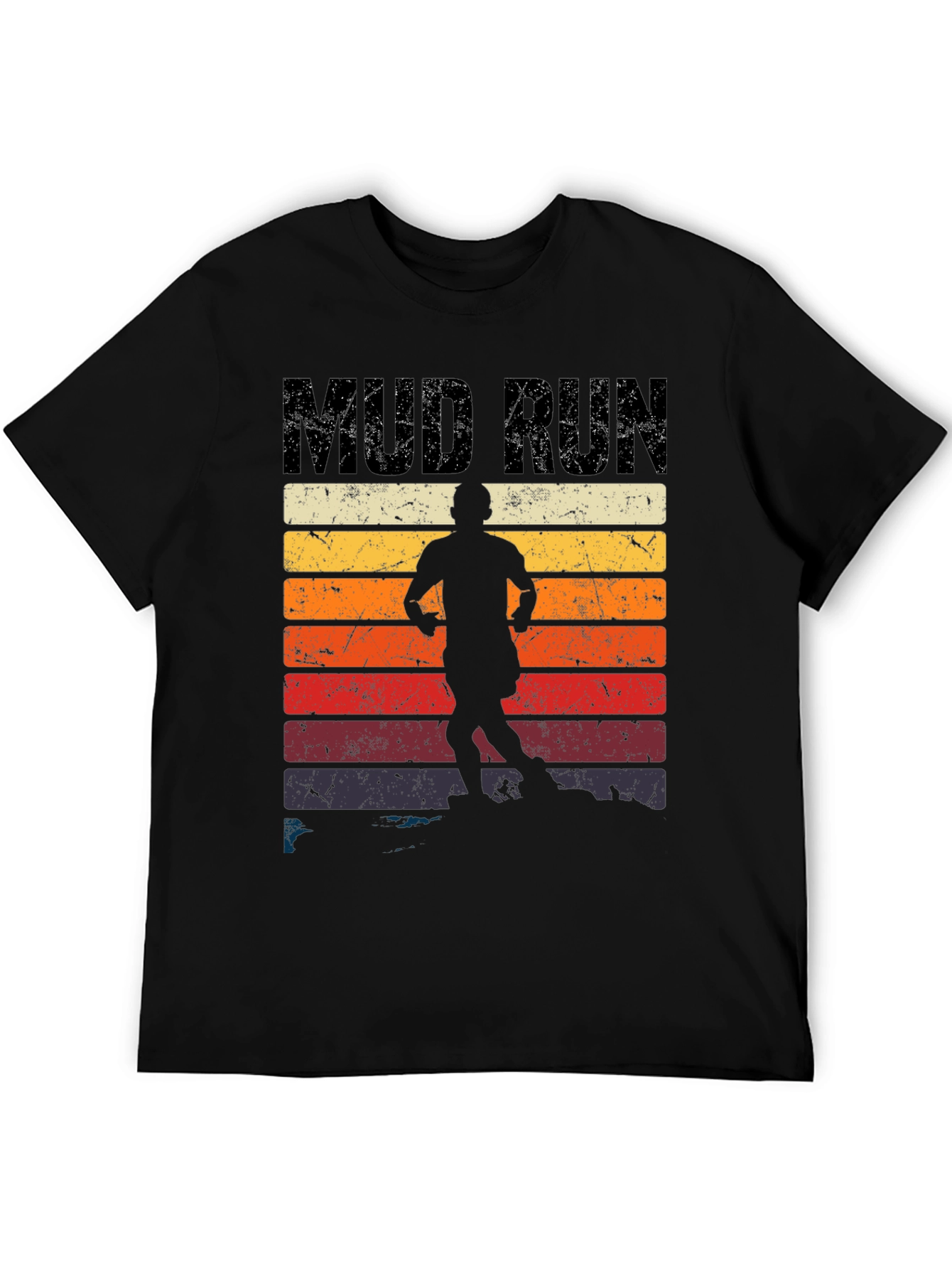 Mud Run T-Shirt Vintage Retro Style Running Tee