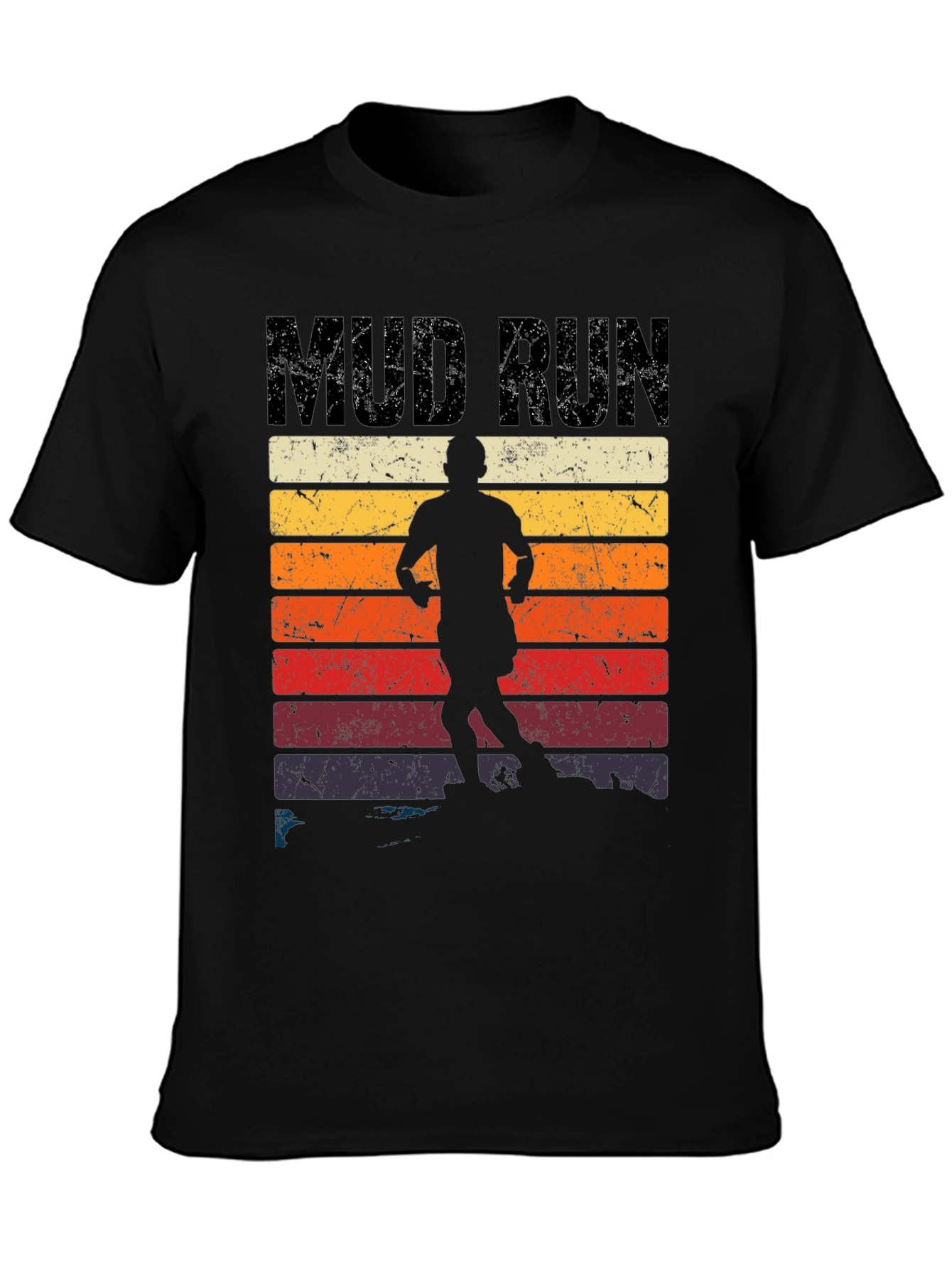 Mud Run T-Shirt Vintage Retro Style Running Tee