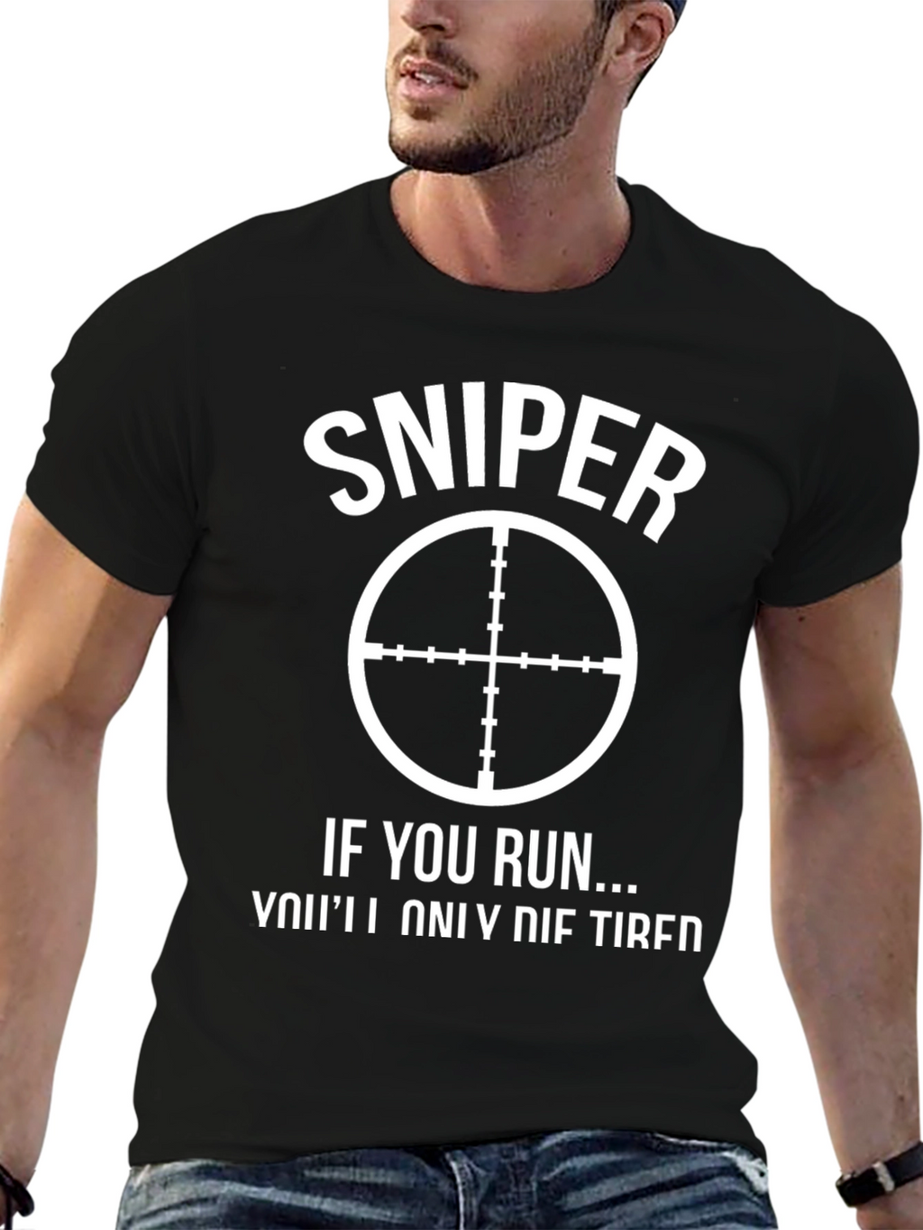 Sniper Graphic T-Shirt - Funny Slogan Tee