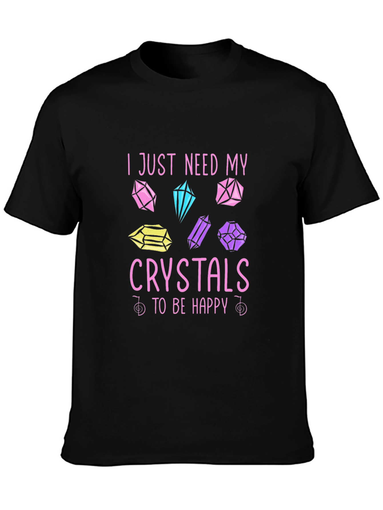Crystals Make Me Happy Black T-Shirt