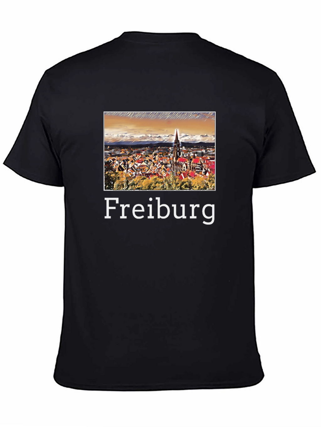 Freiburg Germany Travel Souvenir Black T-Shirt