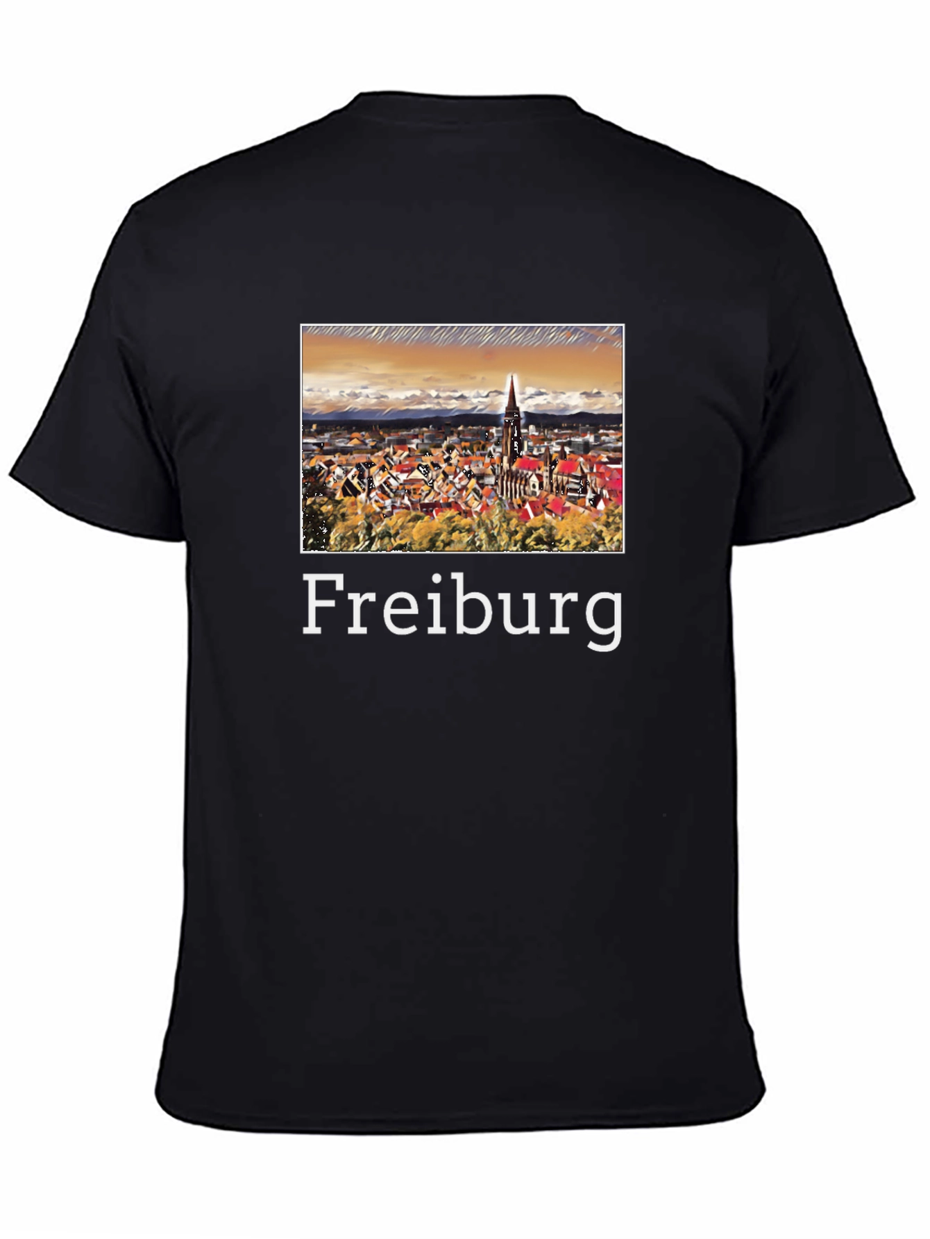 Freiburg Germany Travel Souvenir Black T-Shirt
