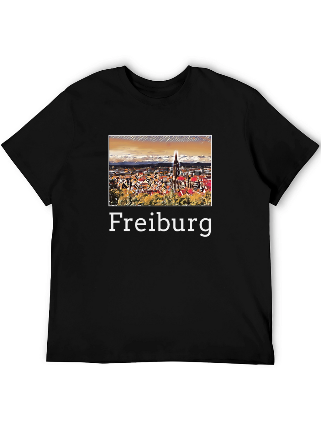 Freiburg Germany Travel Souvenir Black T-Shirt