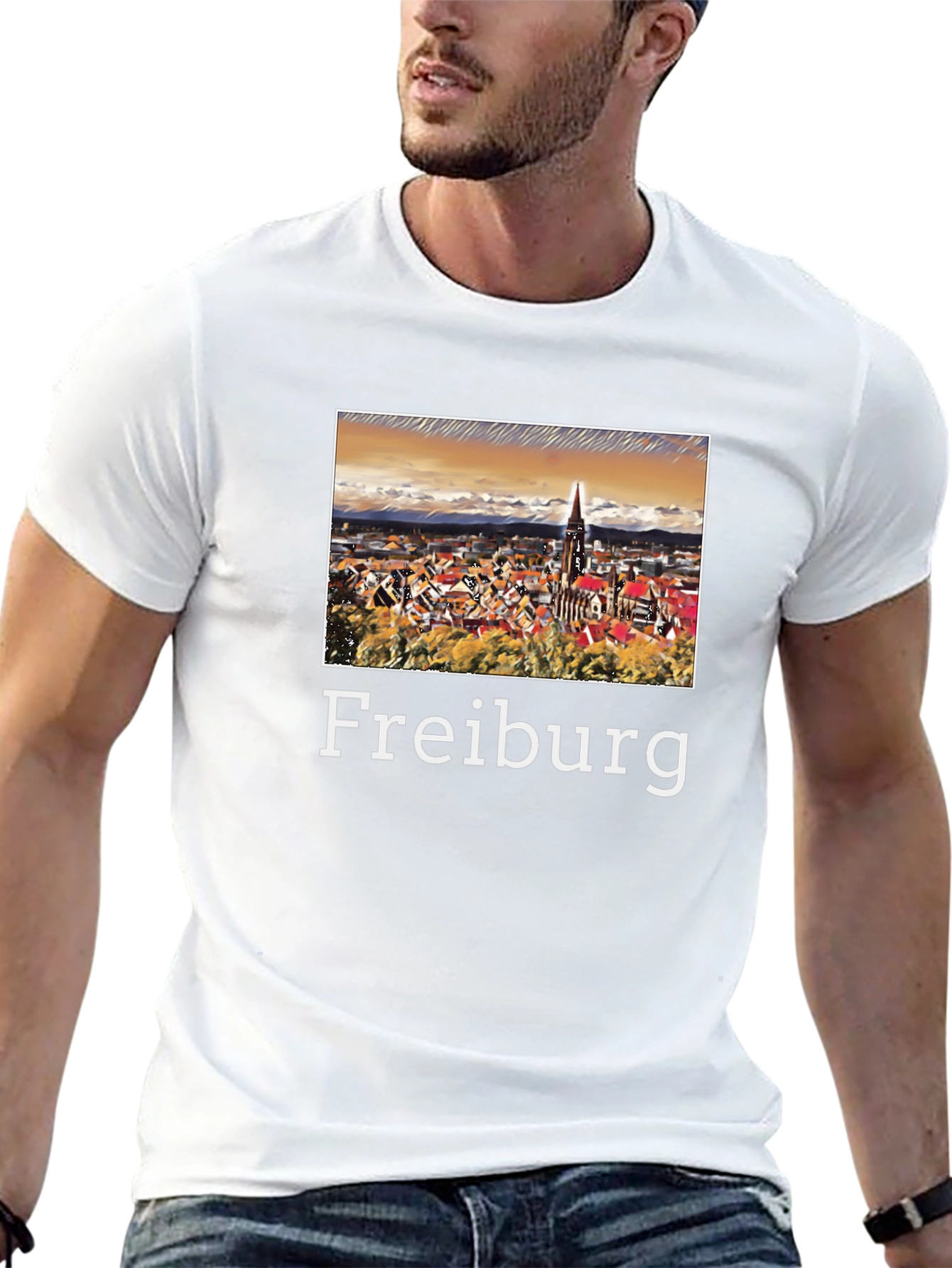 Freiburg Germany Travel Souvenir Black T-Shirt