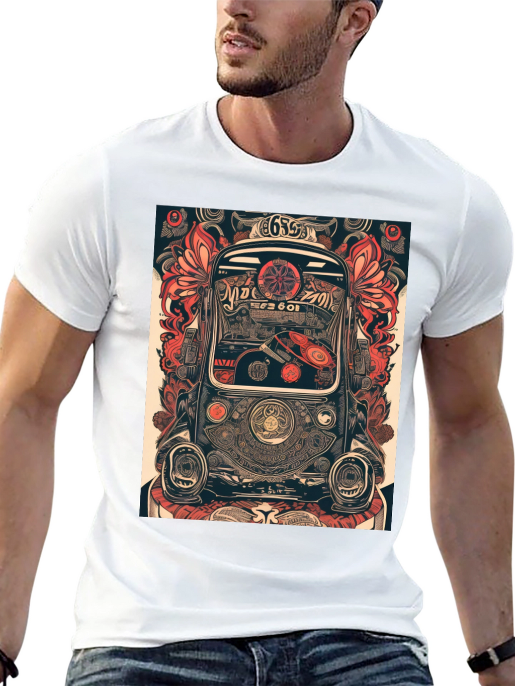Retro Car Art T-Shirt