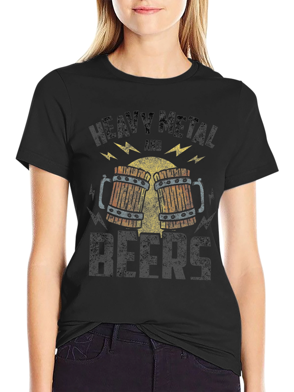 Heavy Metal and Beers Black Graphic Tee