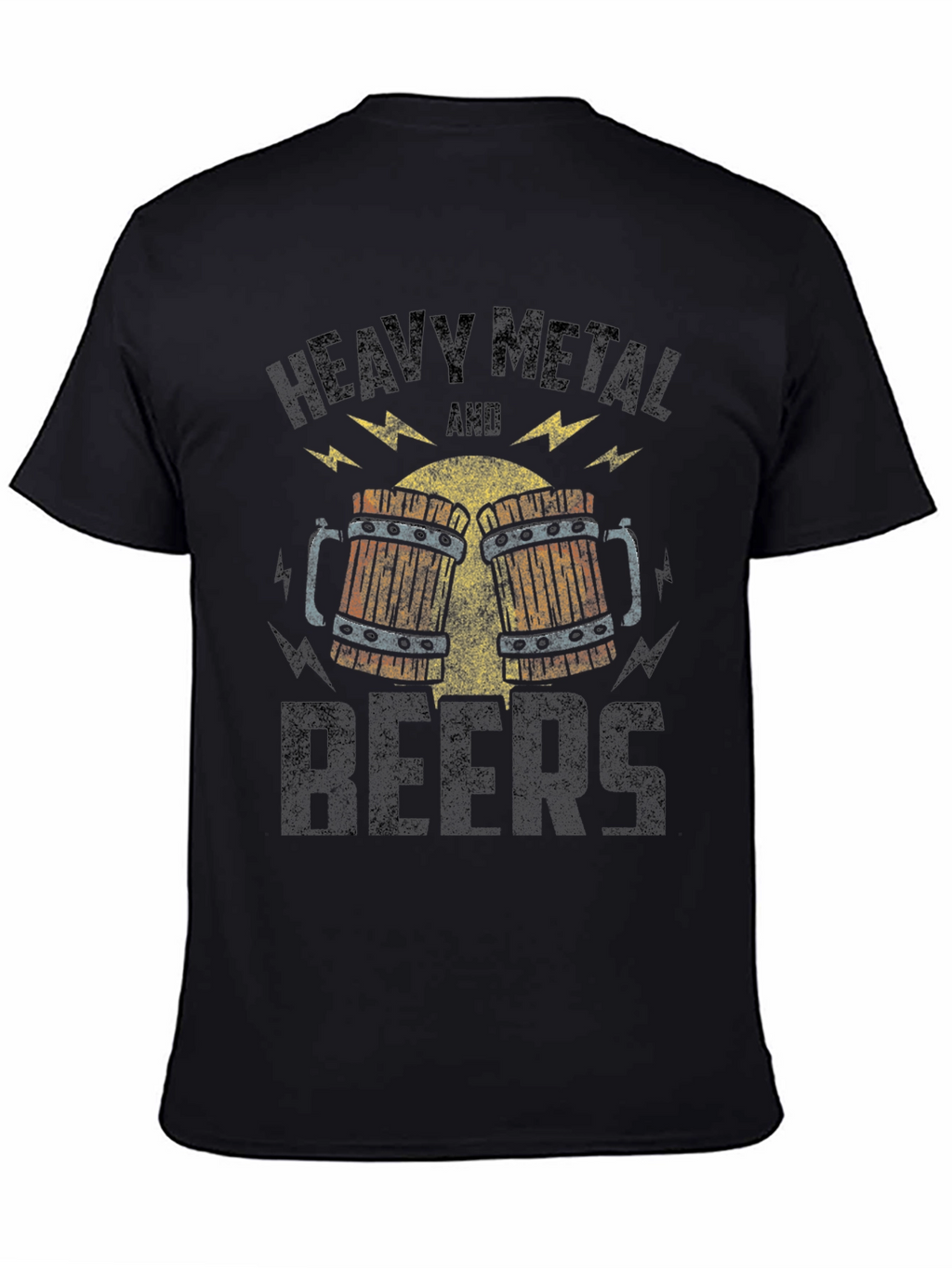 Heavy Metal and Beers Black Graphic Tee