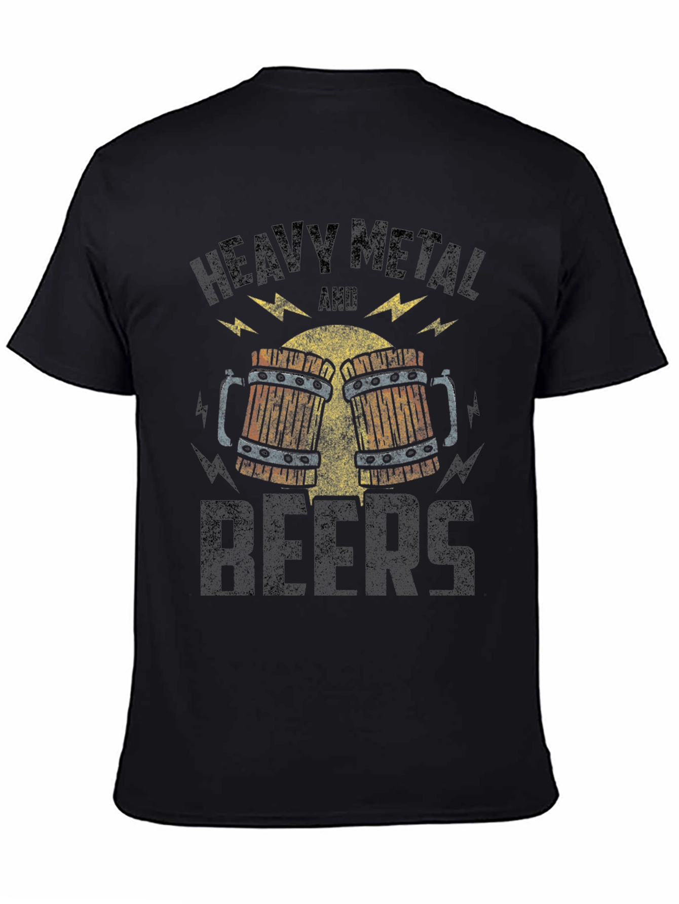 Heavy Metal and Beers Black Graphic Tee