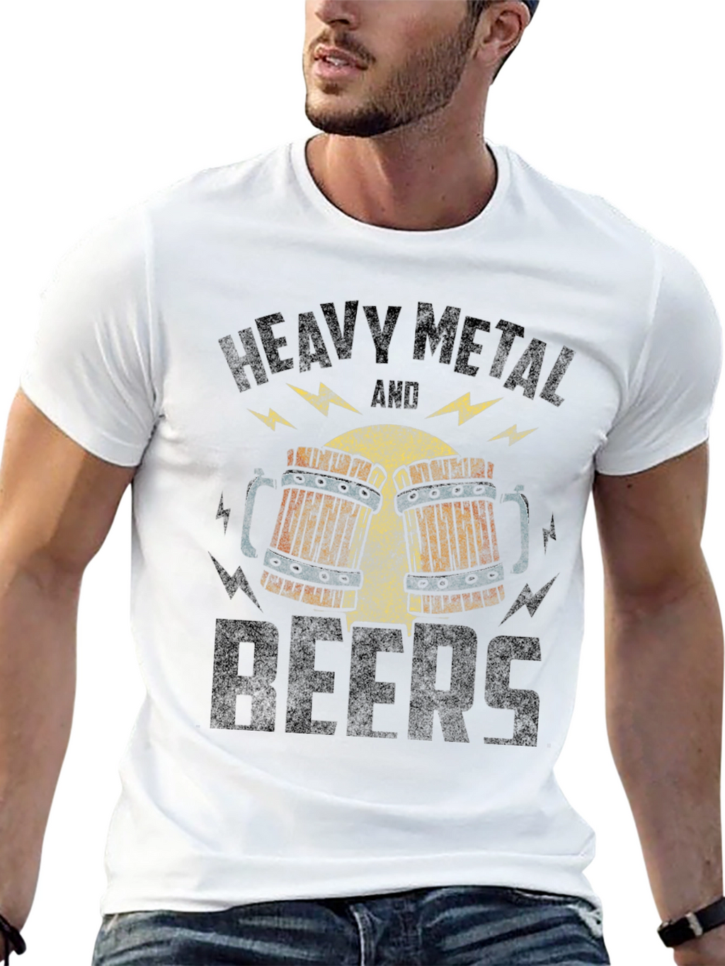 Heavy Metal and Beers Black Graphic Tee