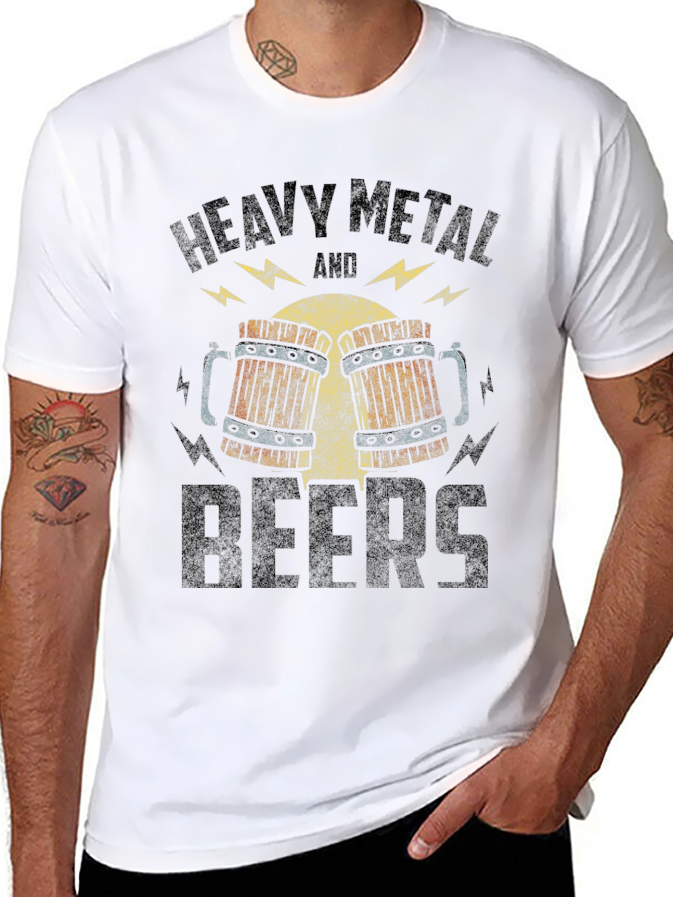 Heavy Metal and Beers Black Graphic Tee