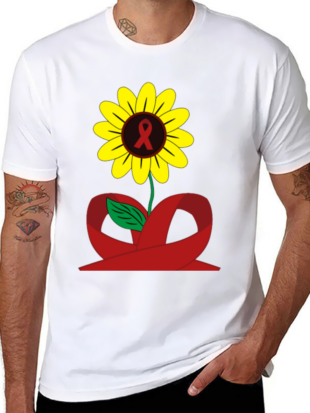 Sunflower Awareness Ribbon Graphic Tee