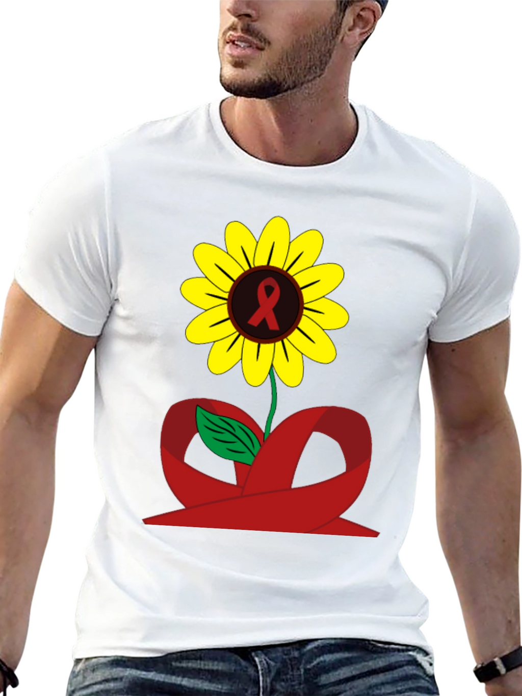 Sunflower Awareness Ribbon Graphic Tee