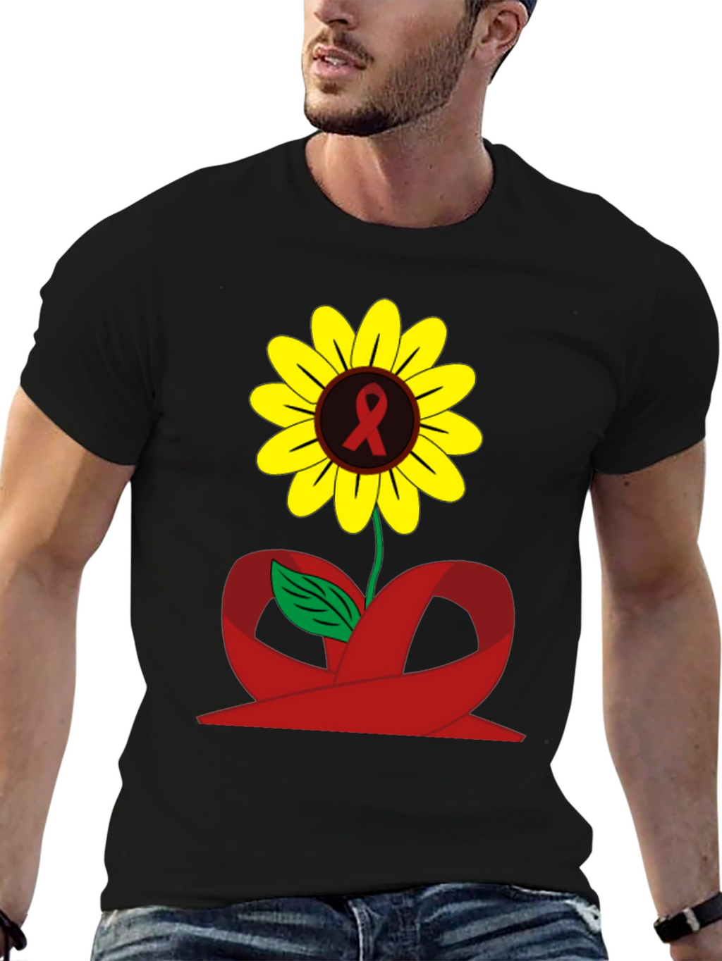 Sunflower Awareness Ribbon Graphic Tee