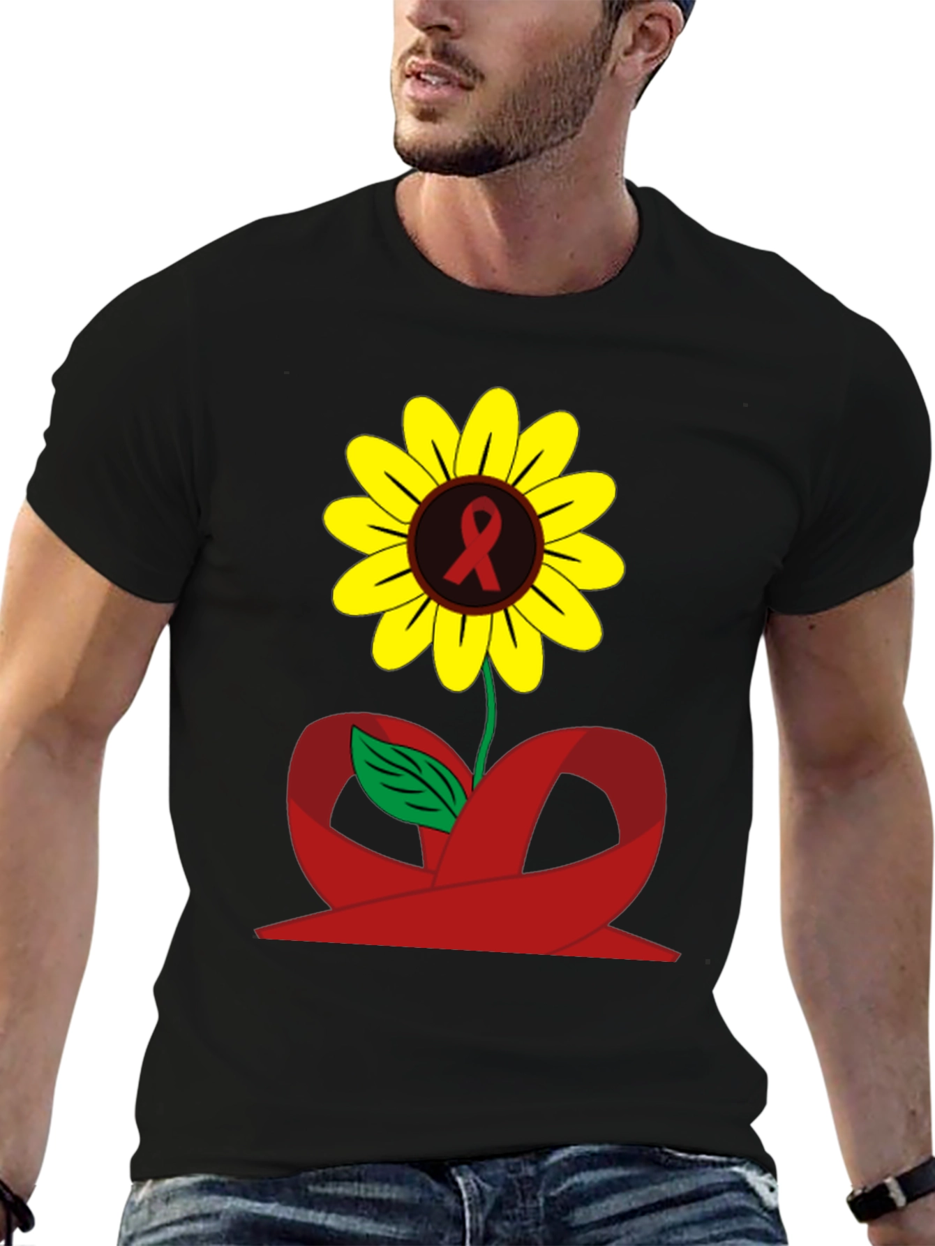 Sunflower Awareness Ribbon Graphic Tee