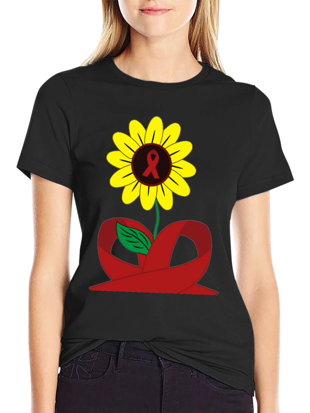 Sunflower Awareness Ribbon Graphic Tee