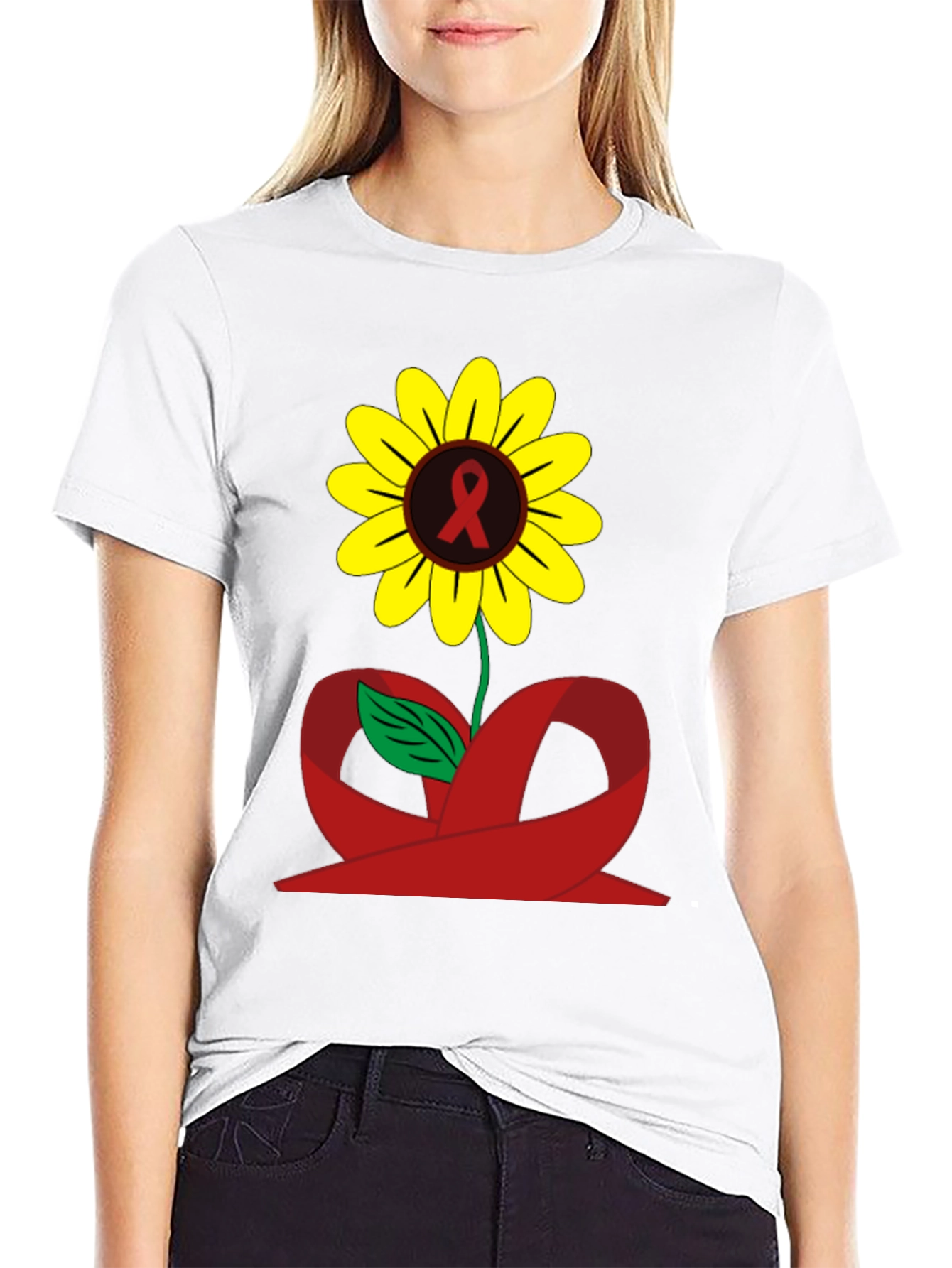 Sunflower Awareness Ribbon Graphic Tee