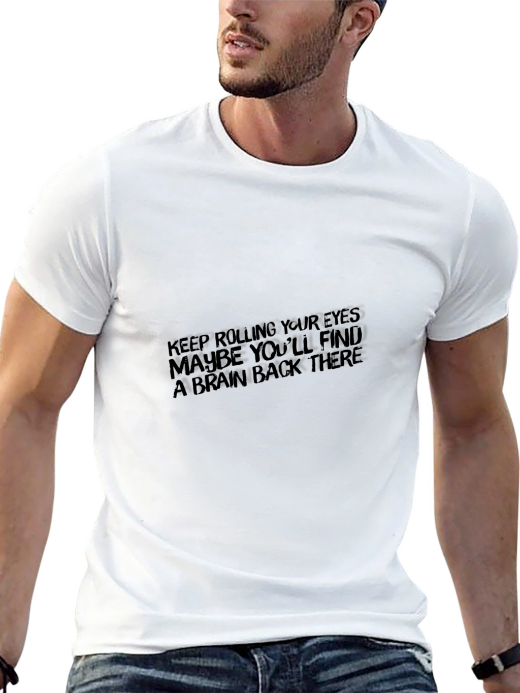 Sarcastic Humor Graphic Tee - Roll Your Eyes