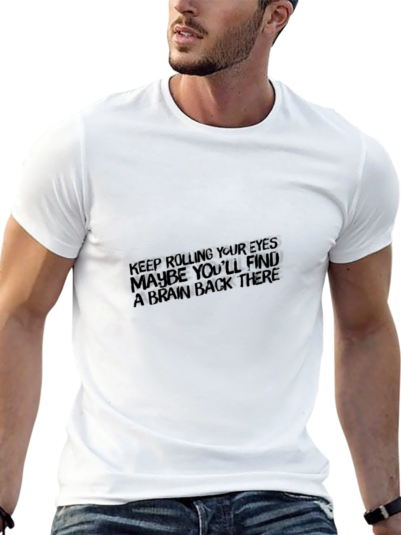 Sarcastic Humor Graphic Tee - Roll Your Eyes