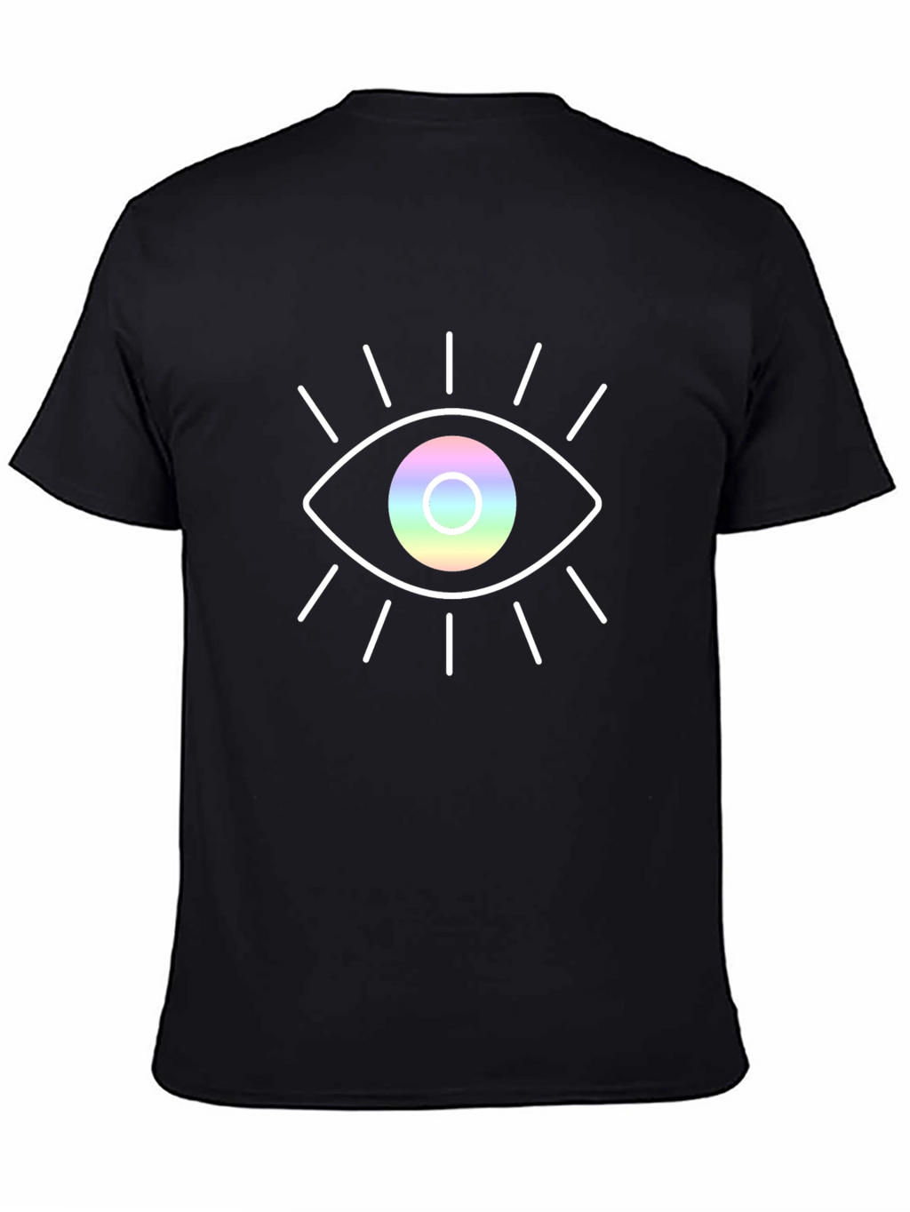 Rainbow Eye Graphic Black T-Shirt