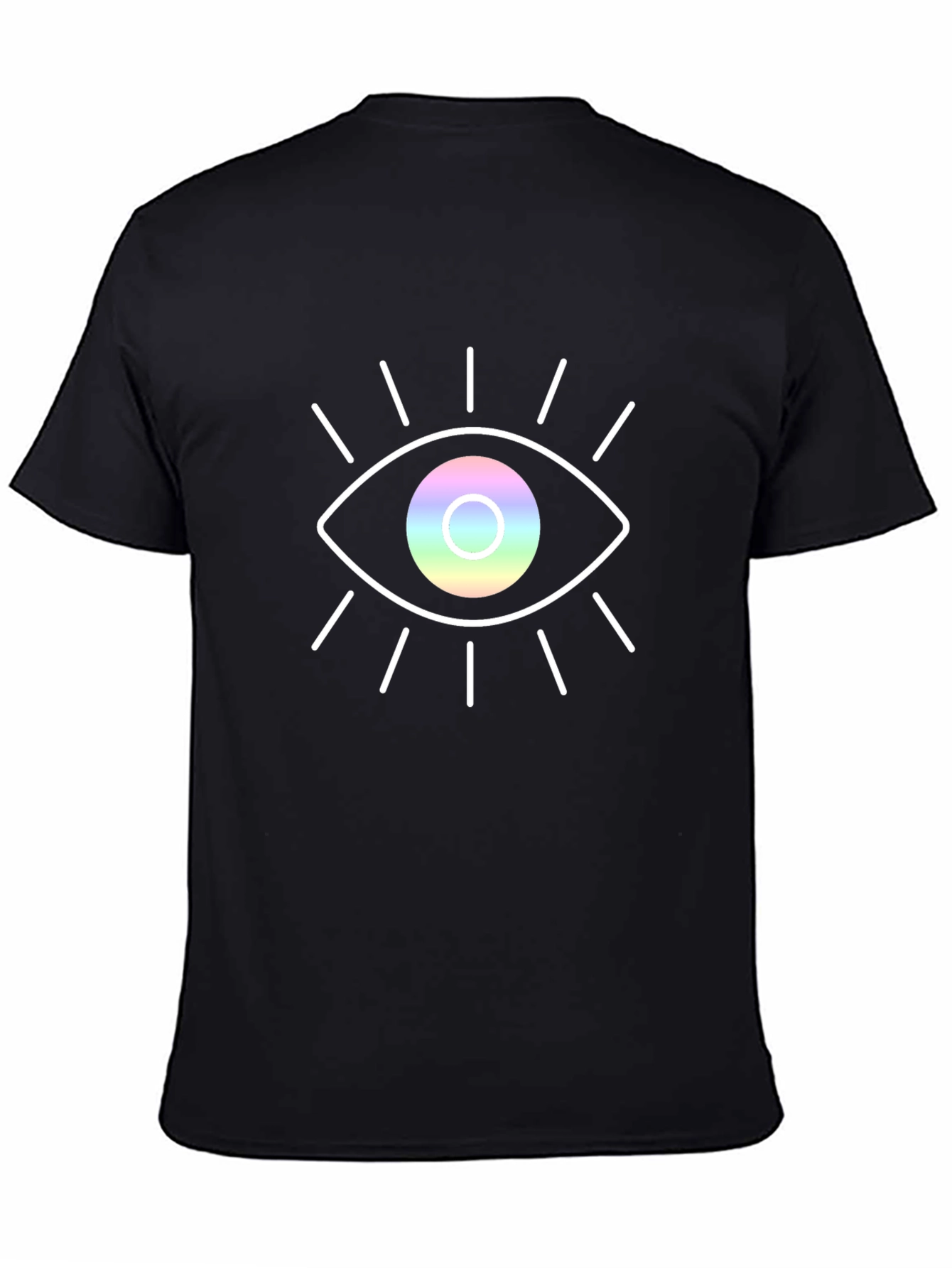 Rainbow Eye Graphic Black T-Shirt