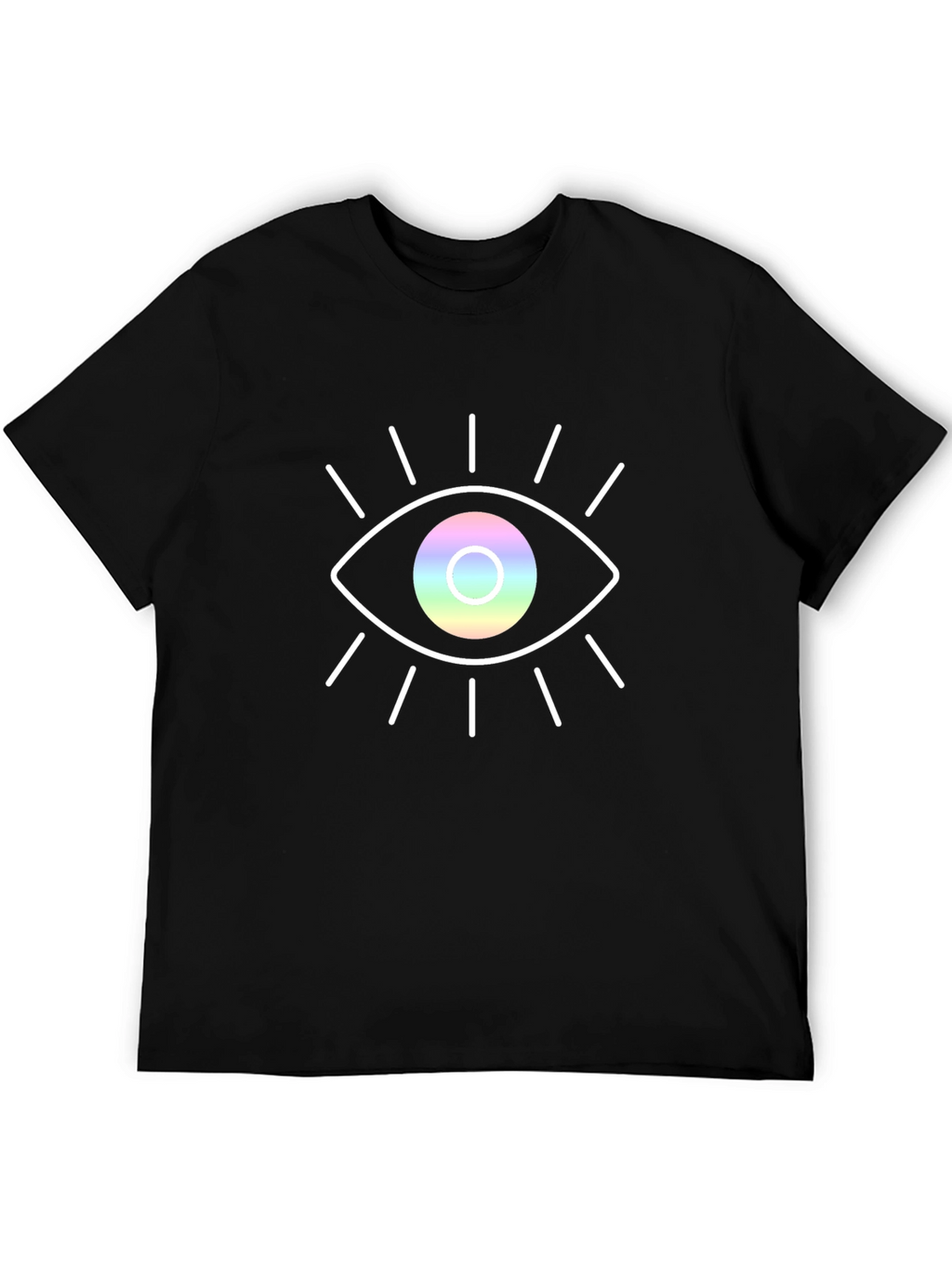 Rainbow Eye Graphic Black T-Shirt