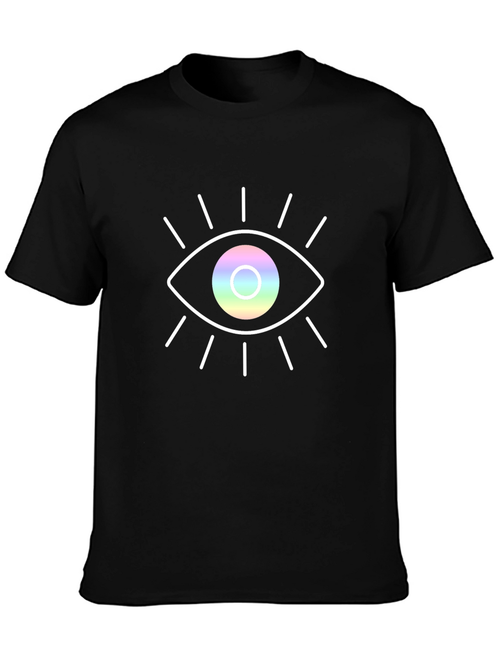 Rainbow Eye Graphic Black T-Shirt