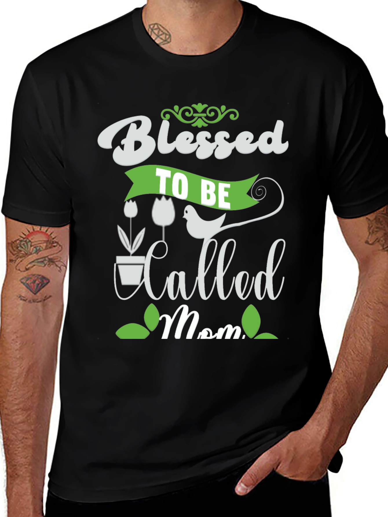 Blessed to be Called Mom Black Graphic Tee