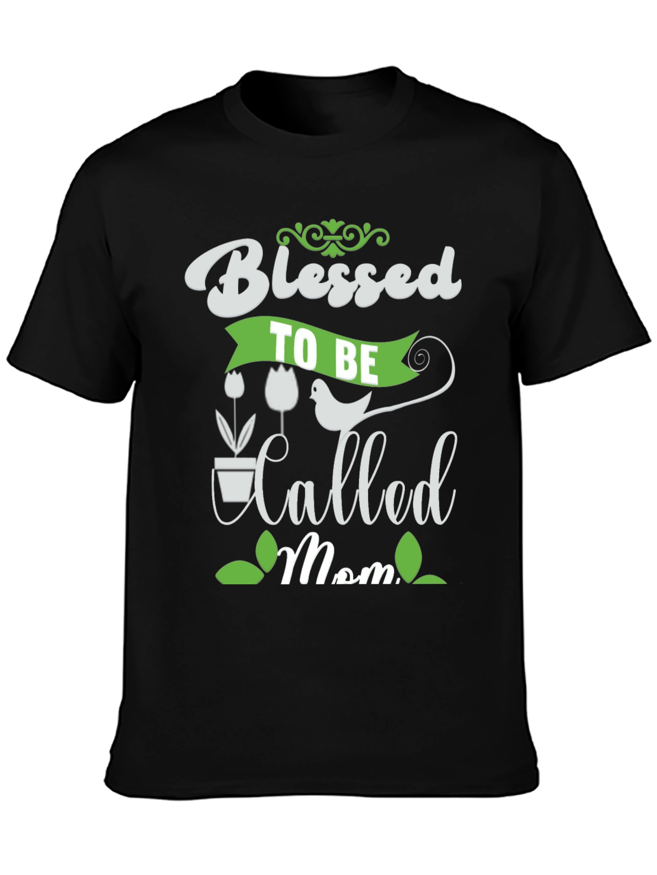 Blessed to be Called Mom Black Graphic Tee