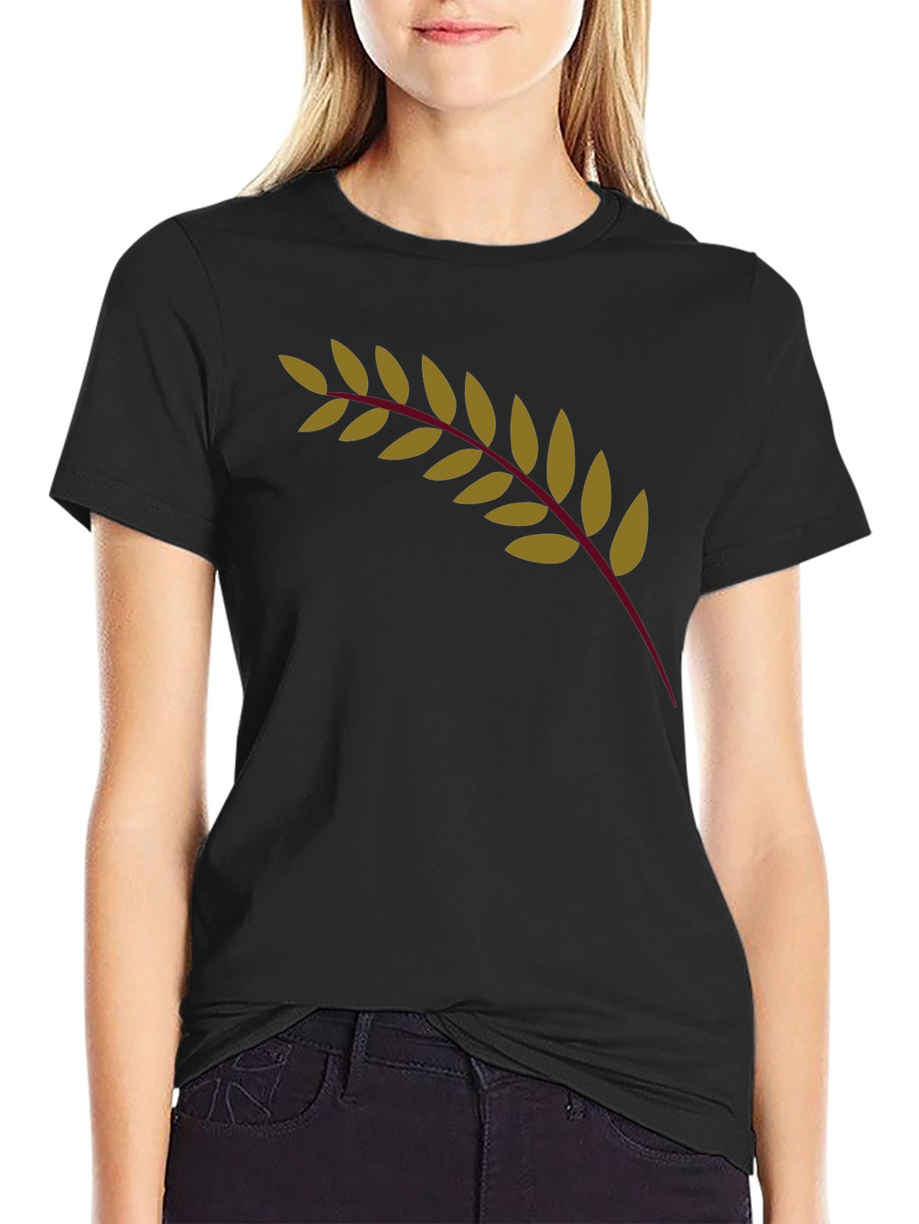 Olive Branch Graphic Black T-Shirt