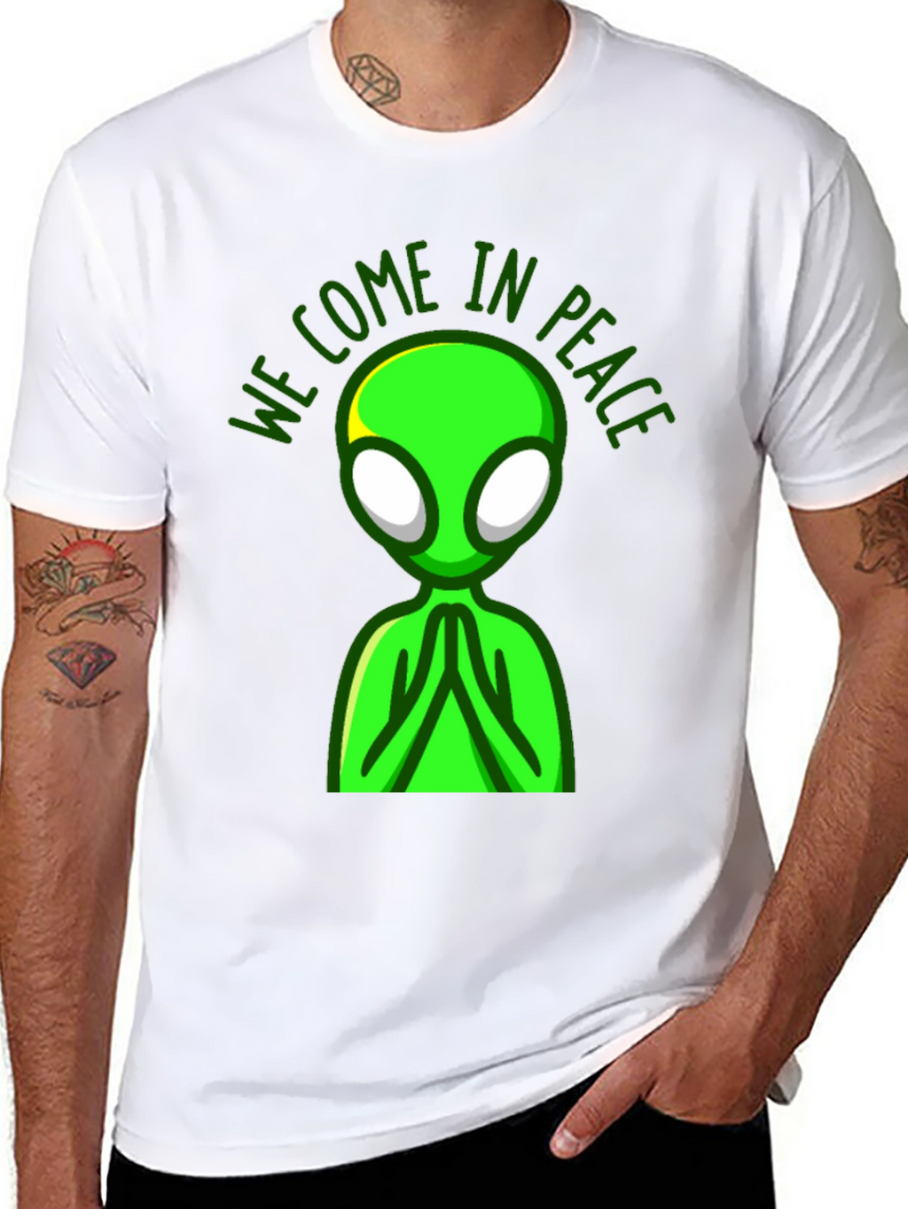 Peace Alien Graphic T-Shirt