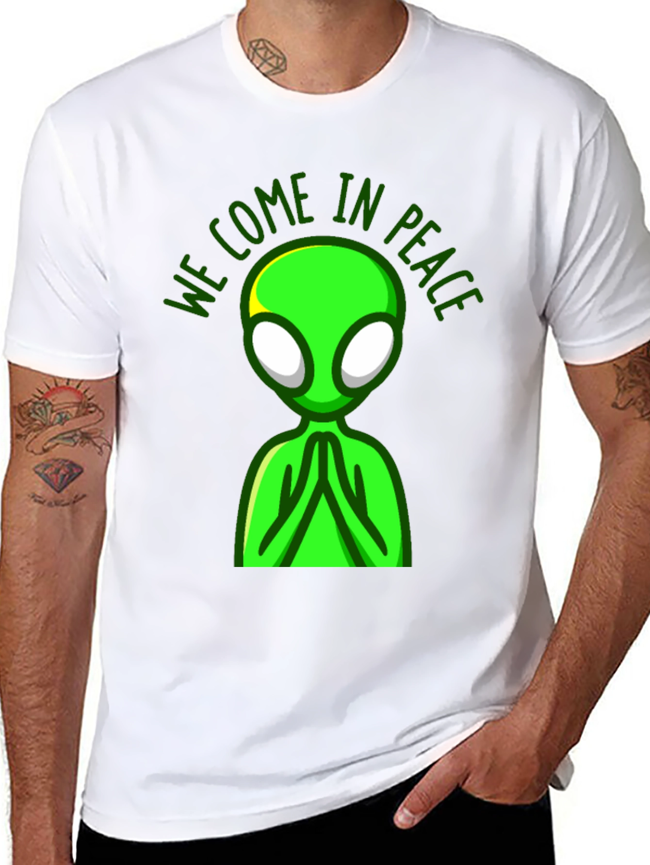 Peace Alien Graphic T-Shirt