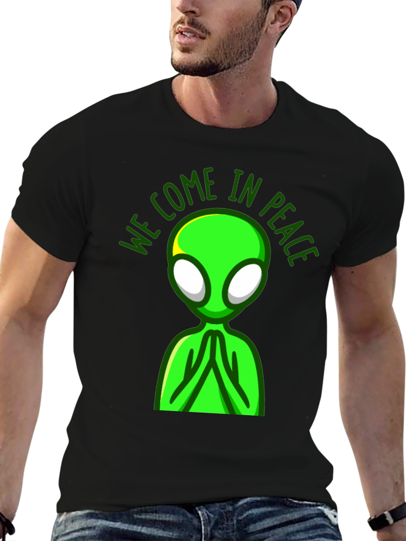 Peace Alien Graphic T-Shirt