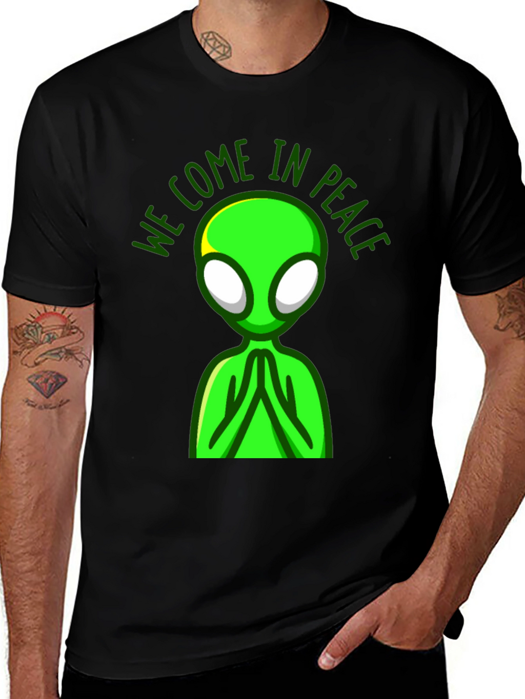 Peace Alien Graphic T-Shirt