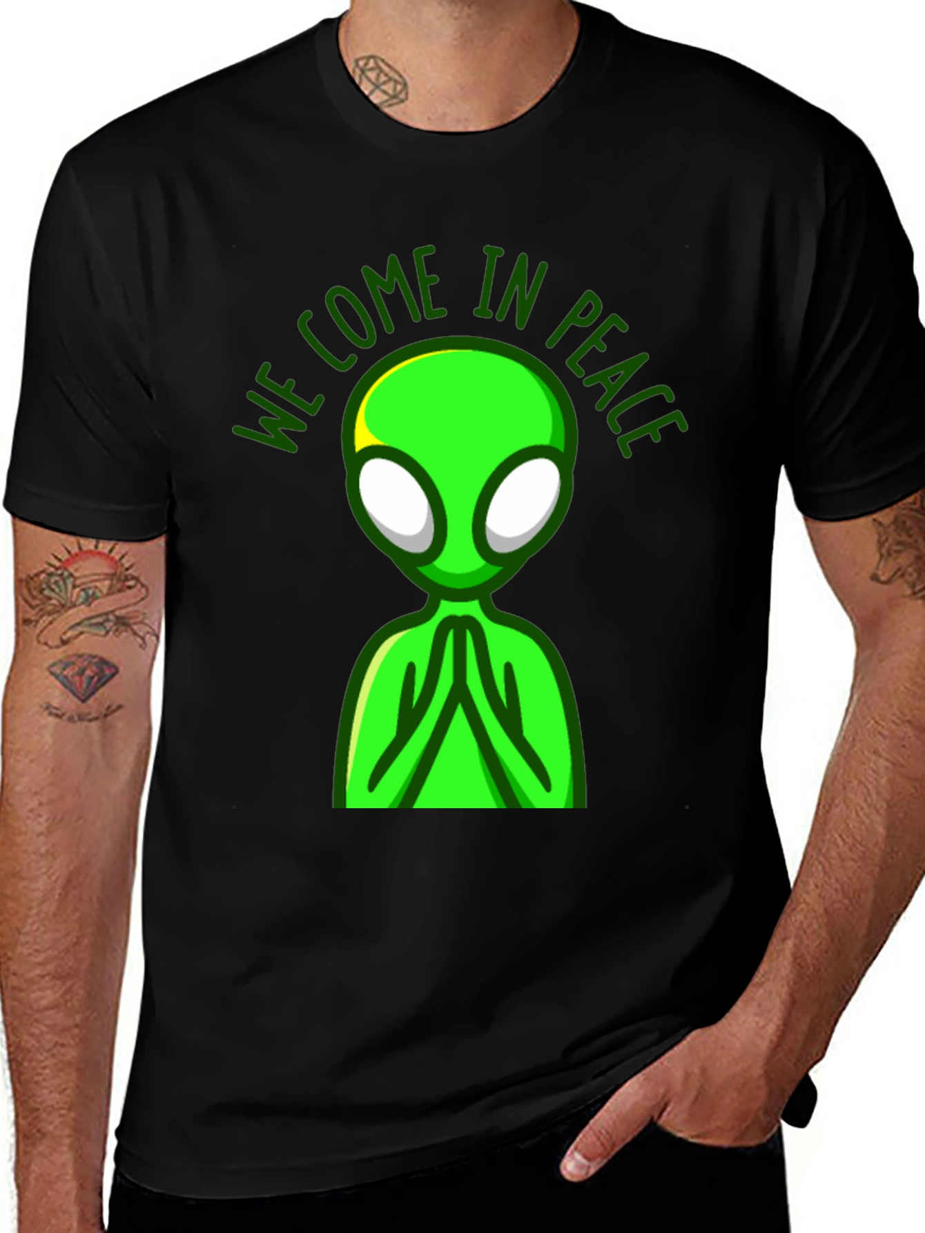 Peace Alien Graphic T-Shirt