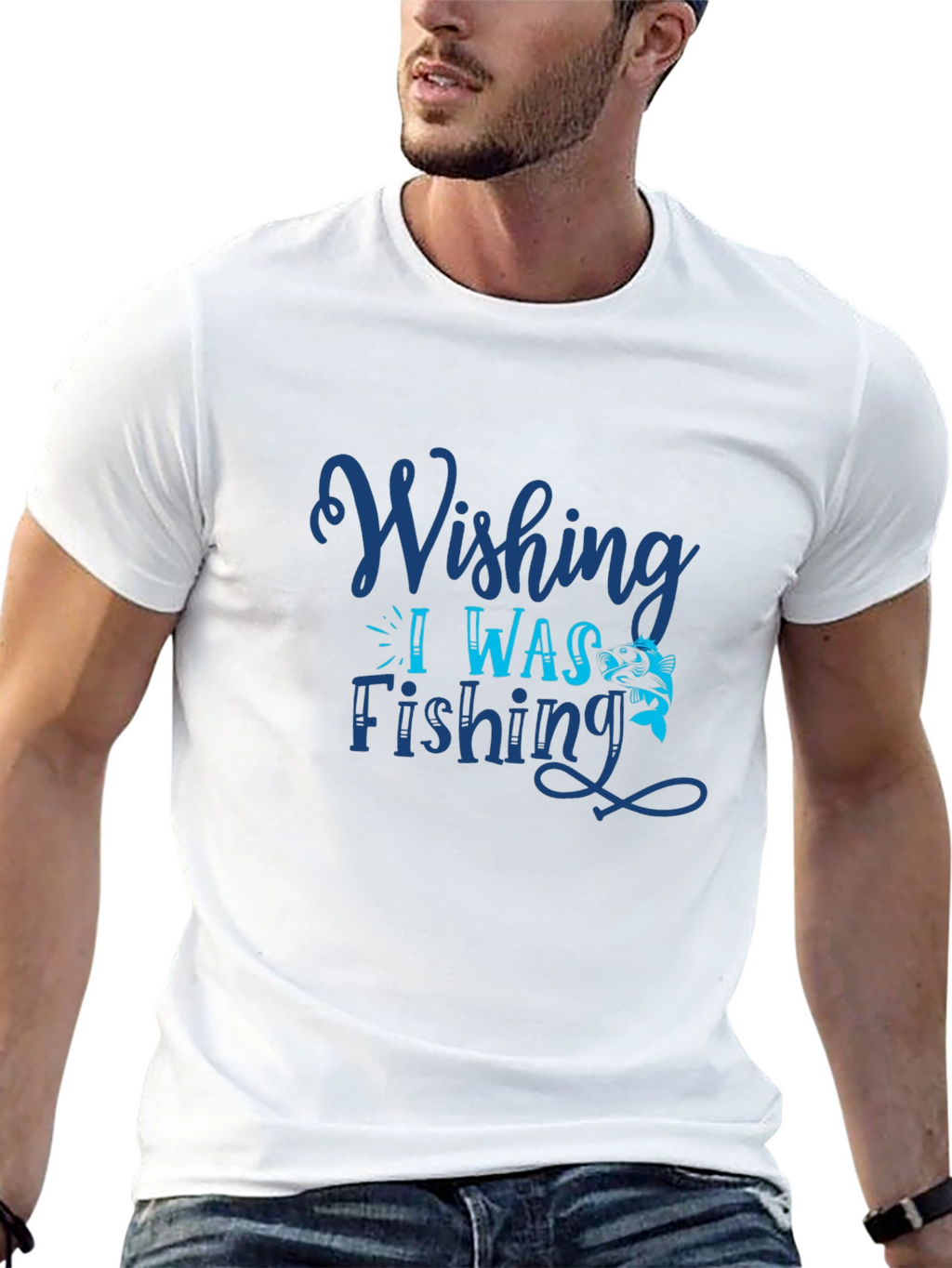 Wishing I Was Fishing Graphic Tee