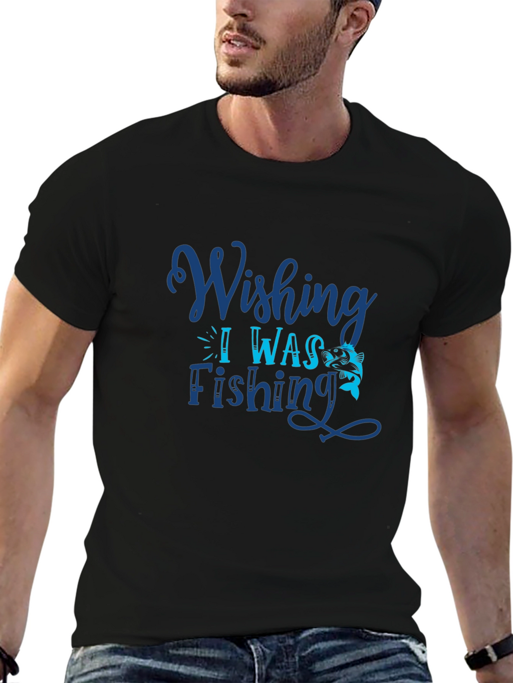 Wishing I Was Fishing Graphic Tee