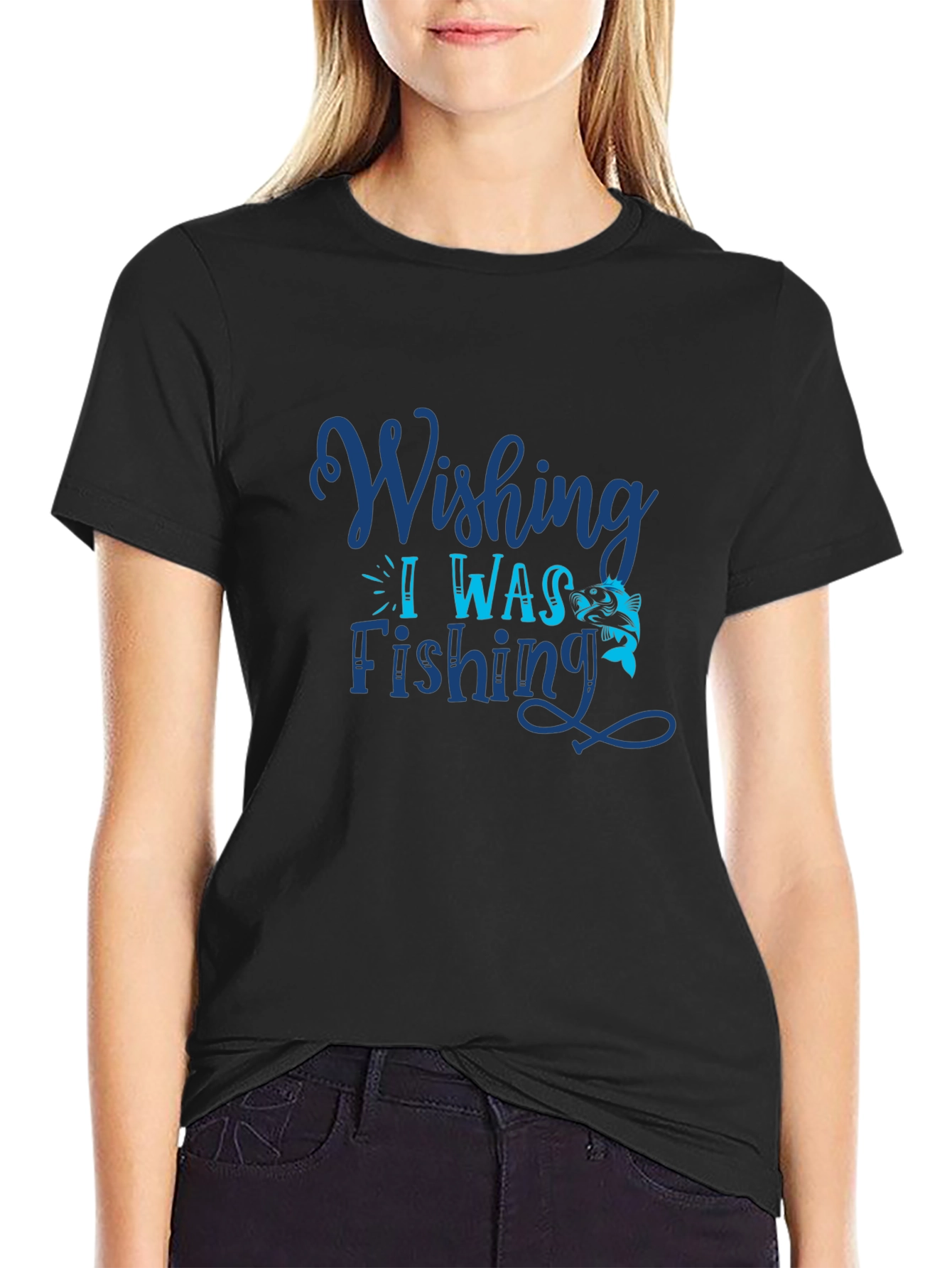 Wishing I Was Fishing Graphic Tee