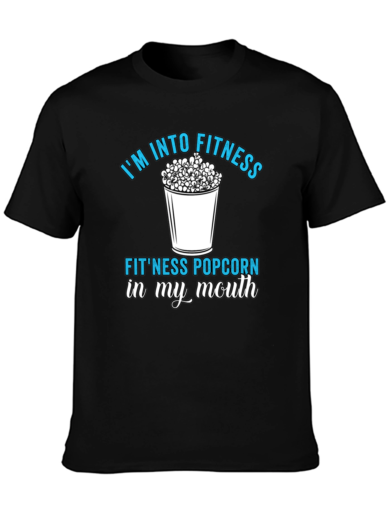 Fitness Popcorn T-Shirt: Funny Workout Tee