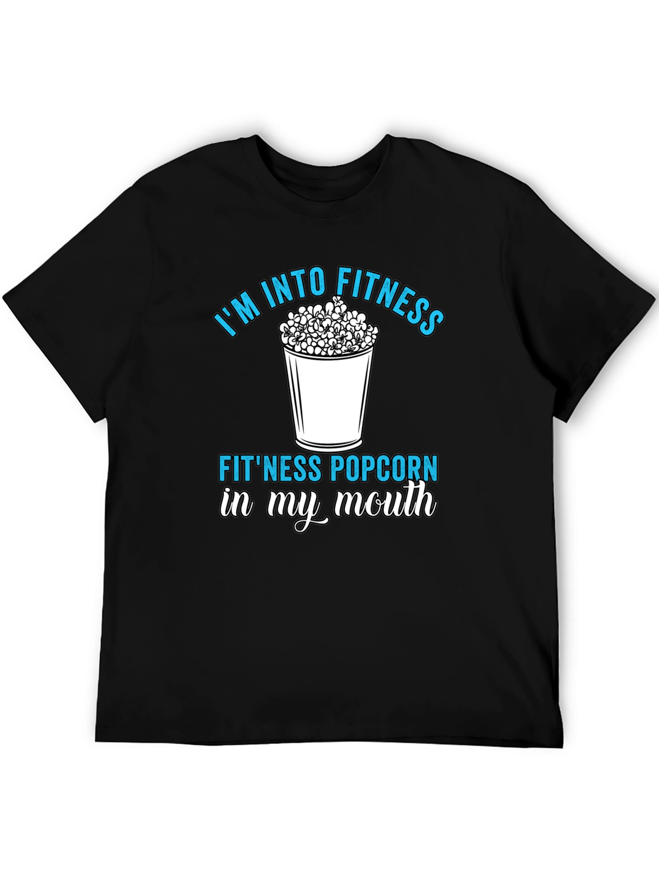 Fitness Popcorn T-Shirt: Funny Workout Tee