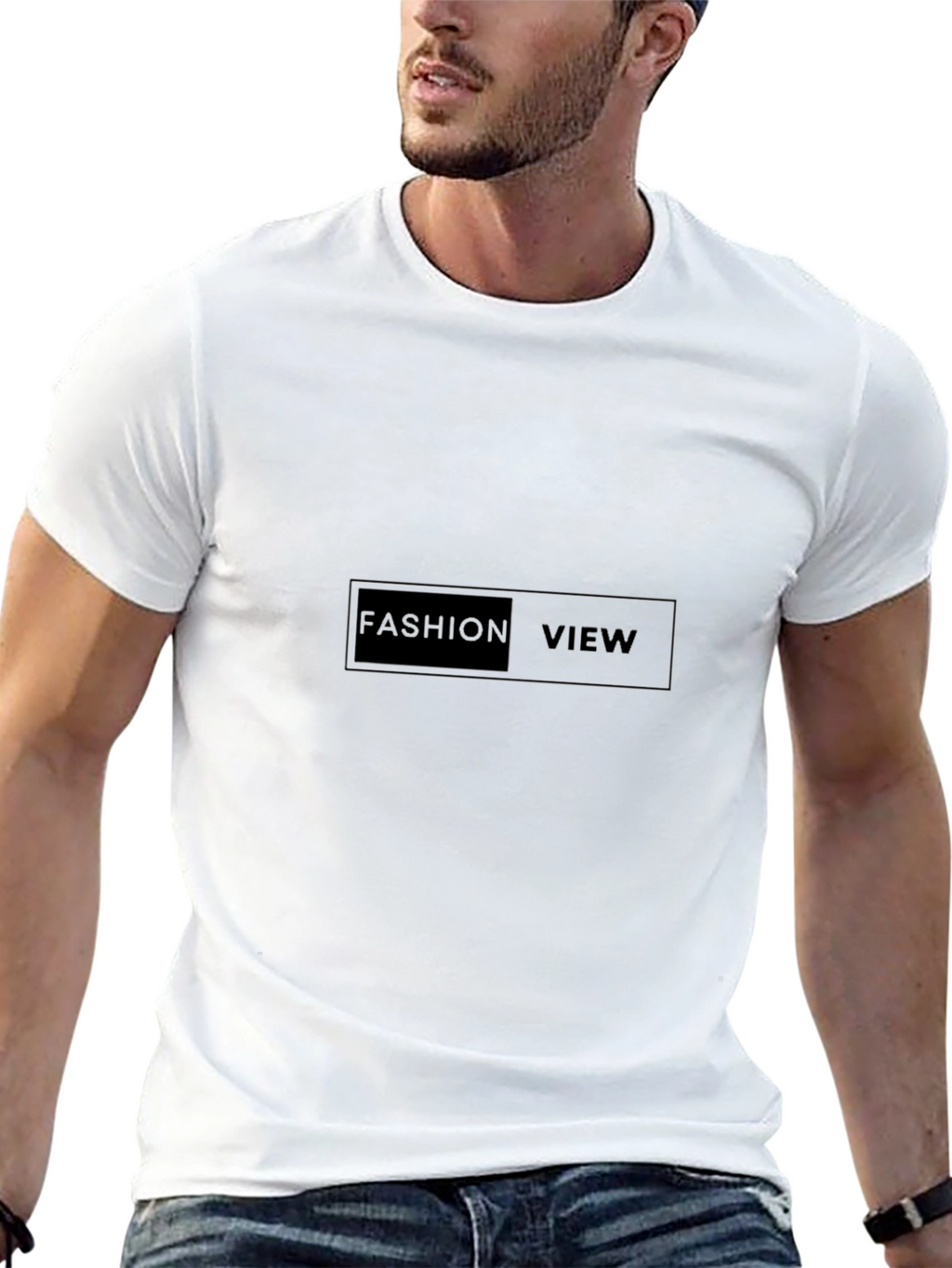 Mens Black Fashion View Graphic Tee