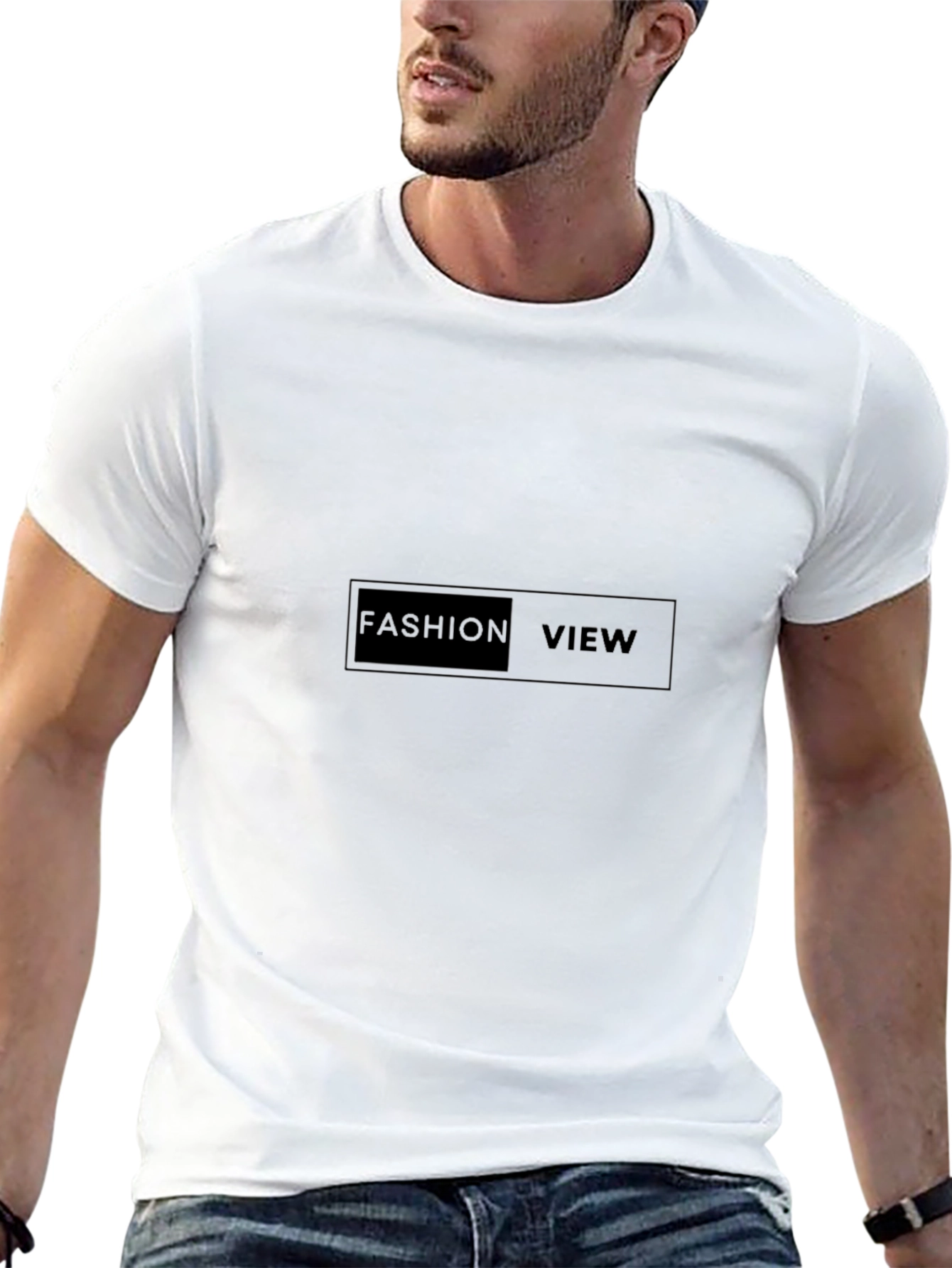 Mens Black Fashion View Graphic Tee