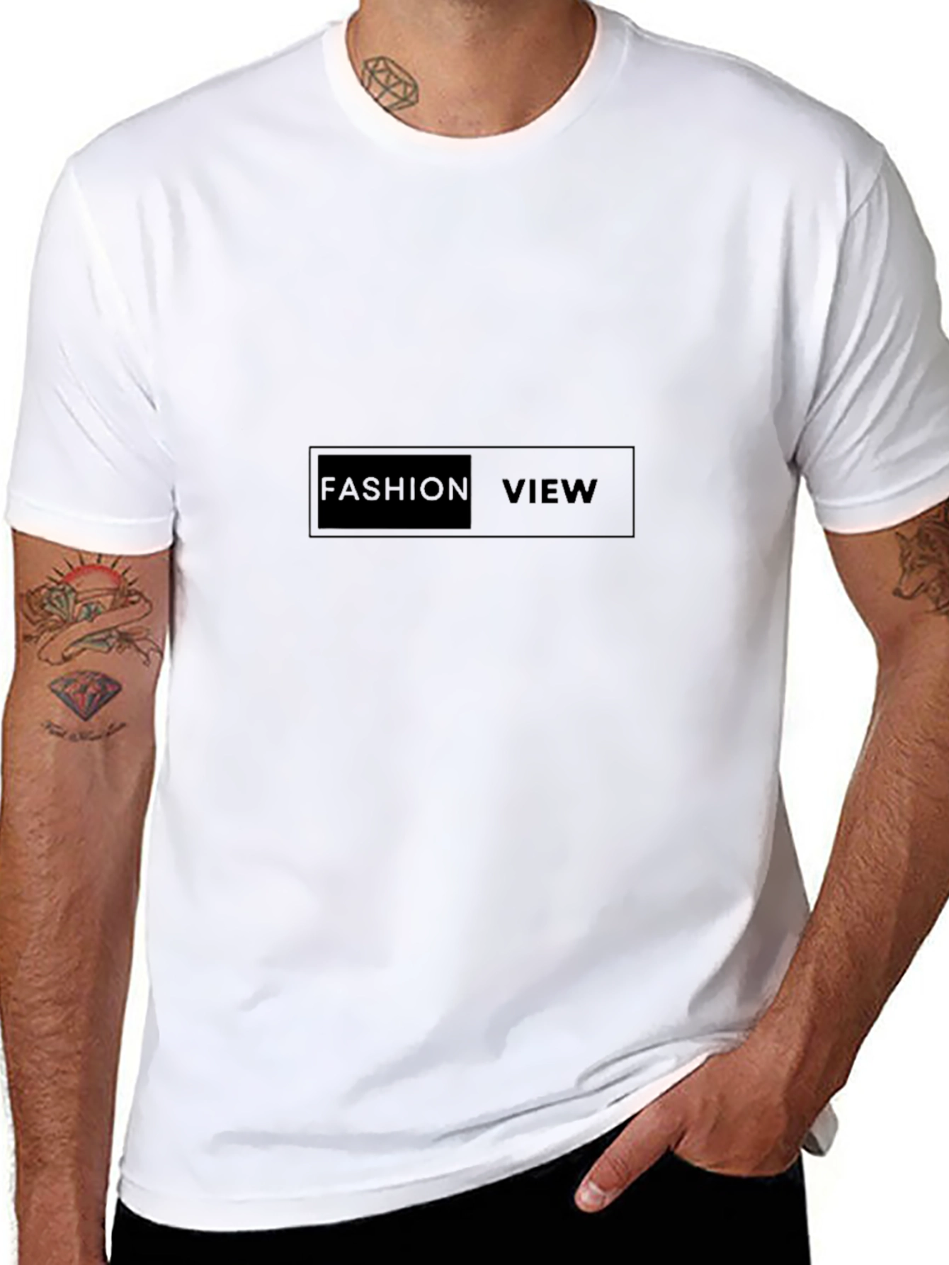 Mens Black Fashion View Graphic Tee
