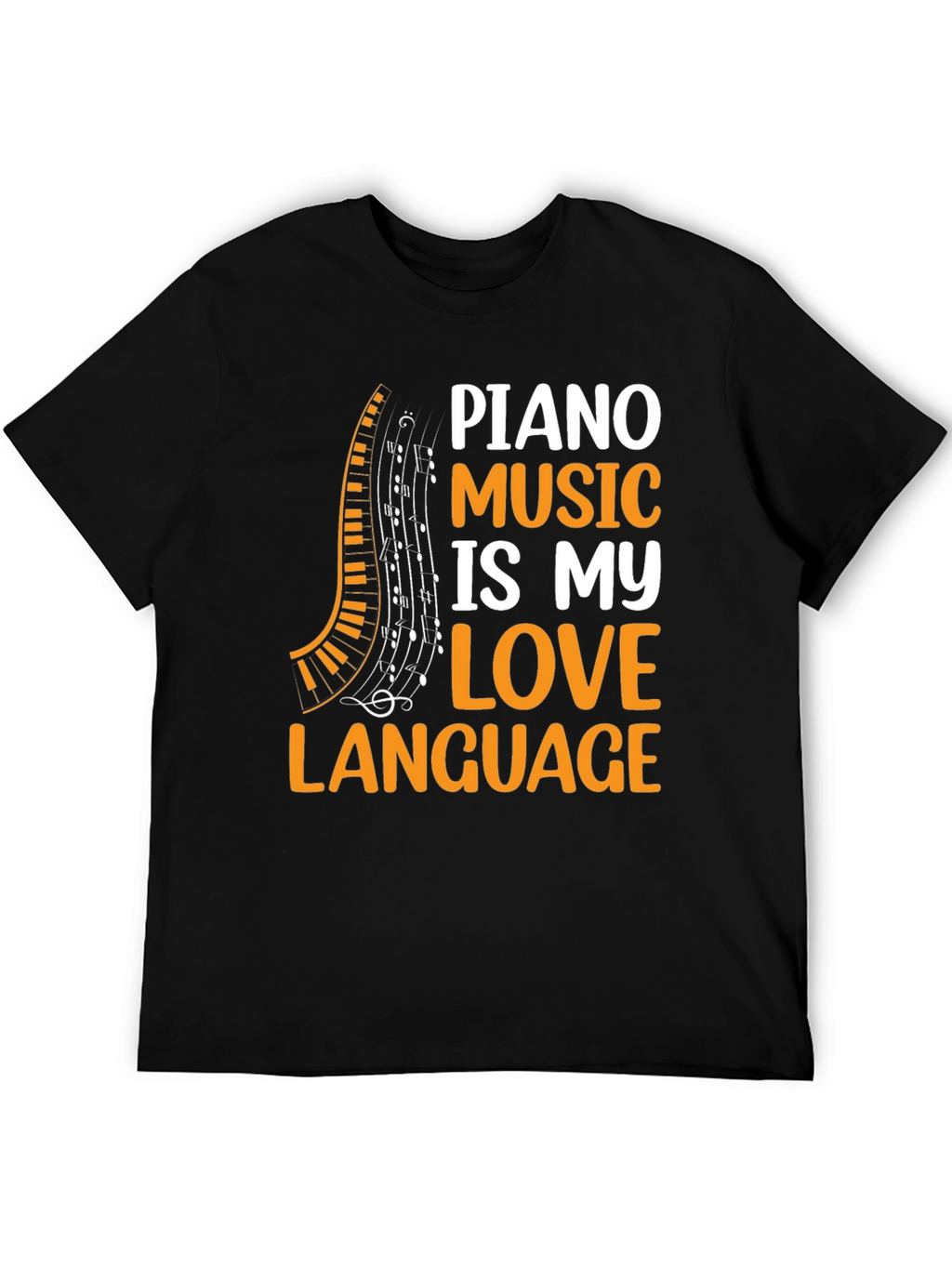 Piano Music Lovers Black T-Shirt