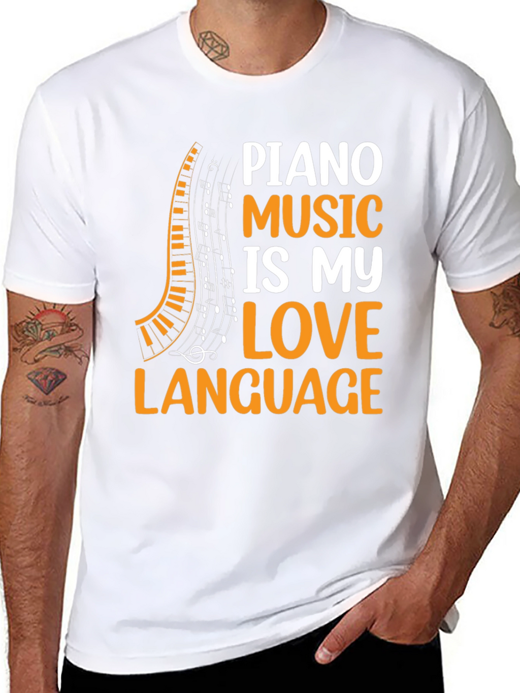 Piano Music Lovers Black T-Shirt