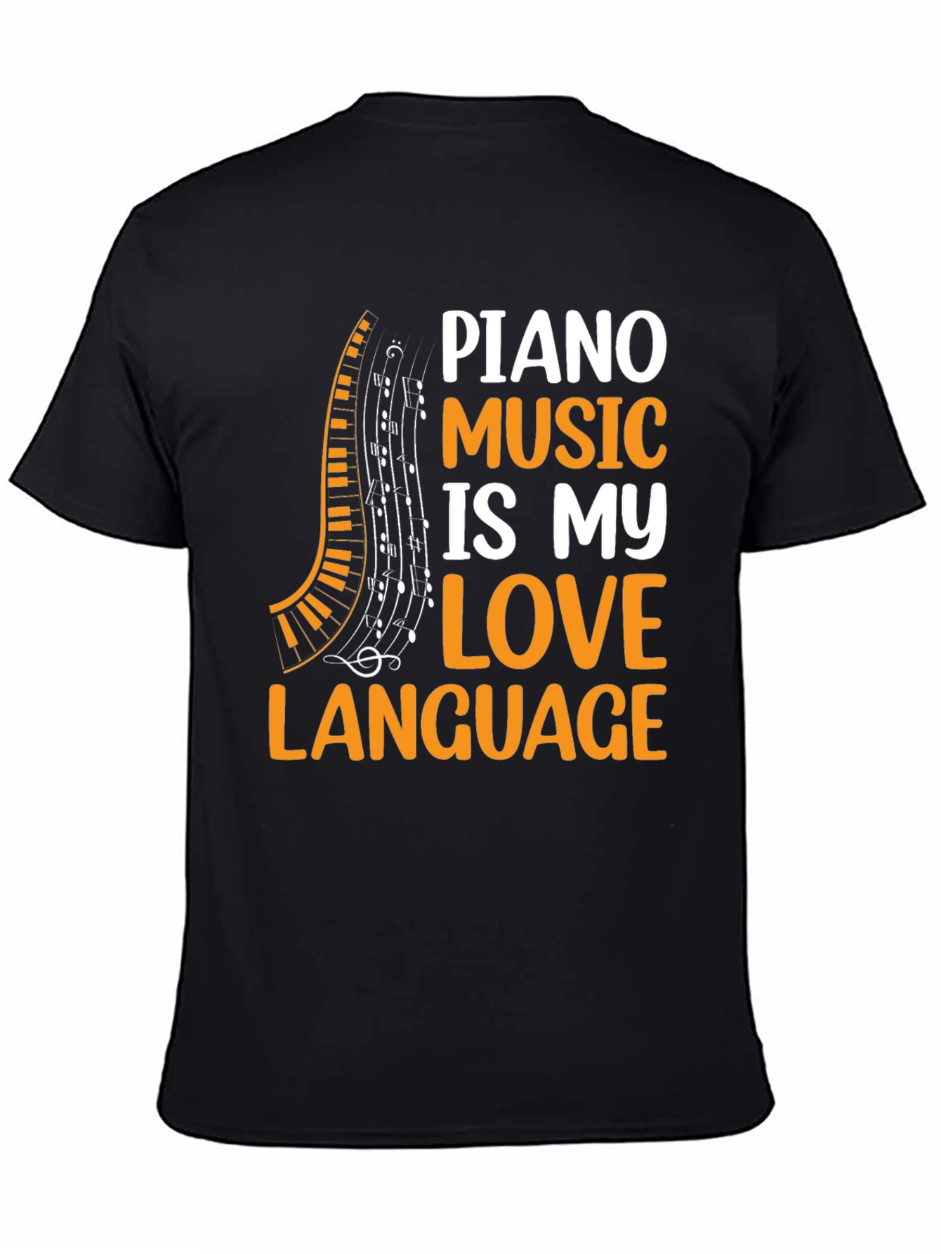 Piano Music Lovers Black T-Shirt