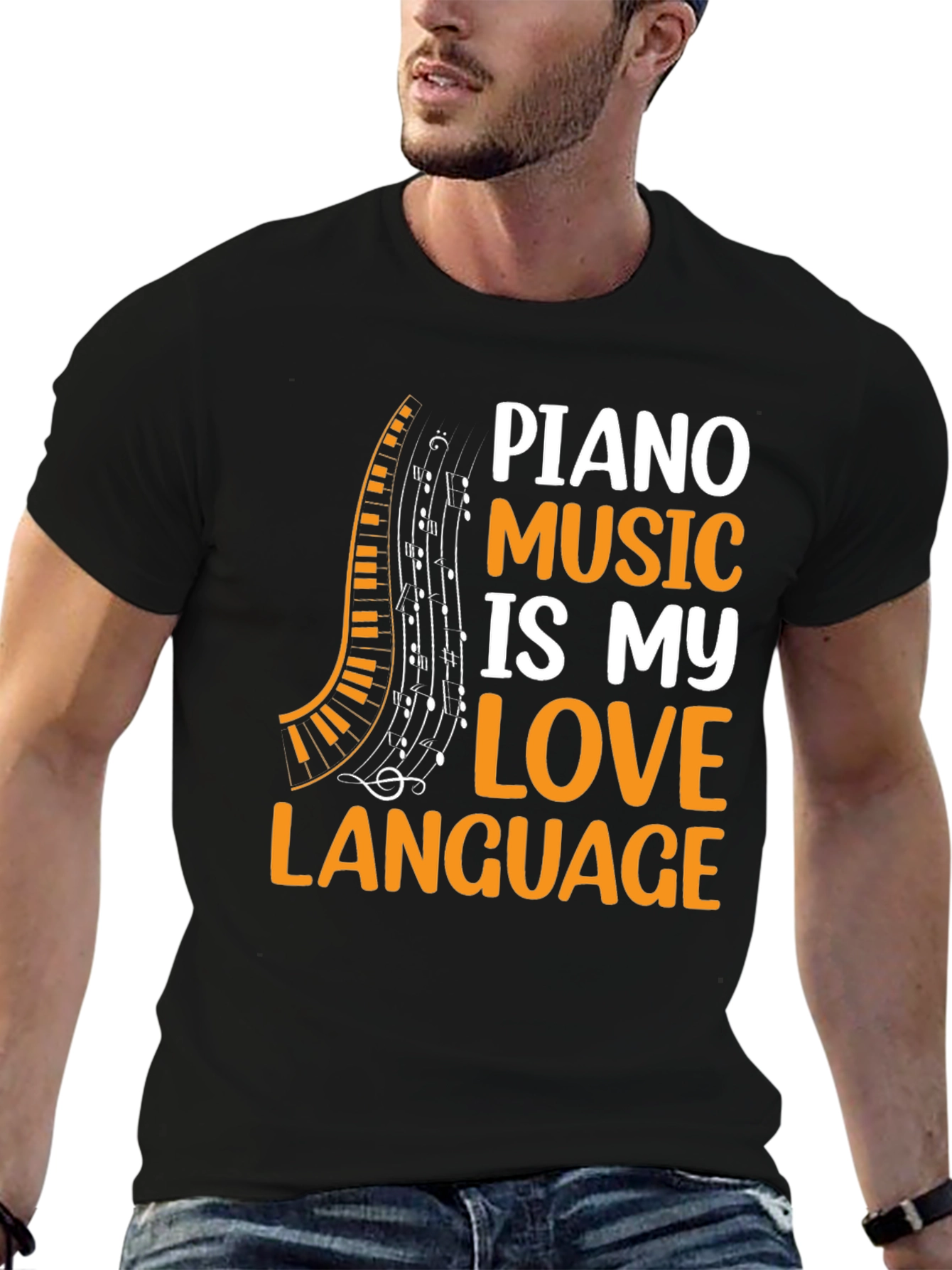 Piano Music Lovers Black T-Shirt